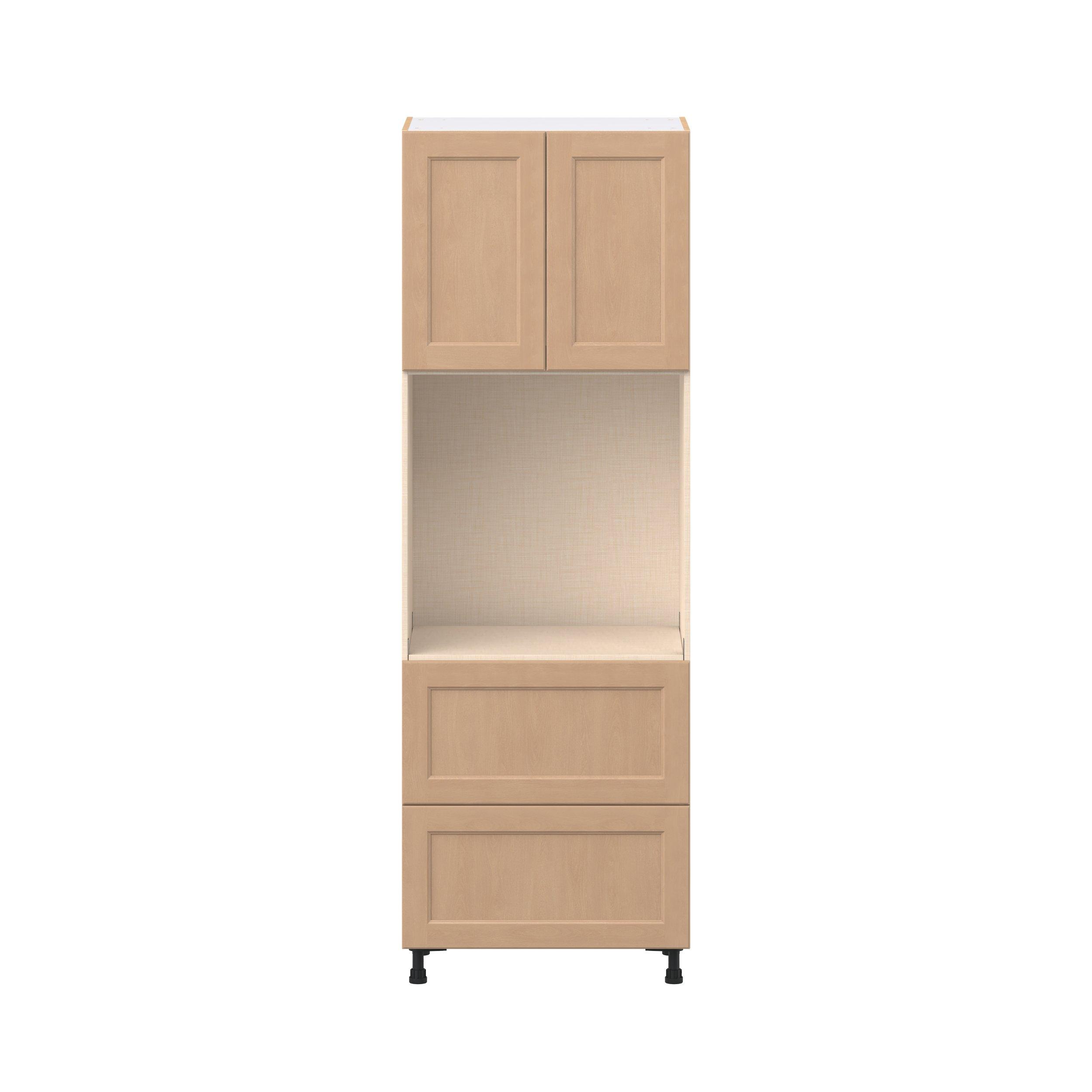 Sugarhill 30 in. Stained Sugar Cookie Door and Drawer Single Oven Pantry Cabinet