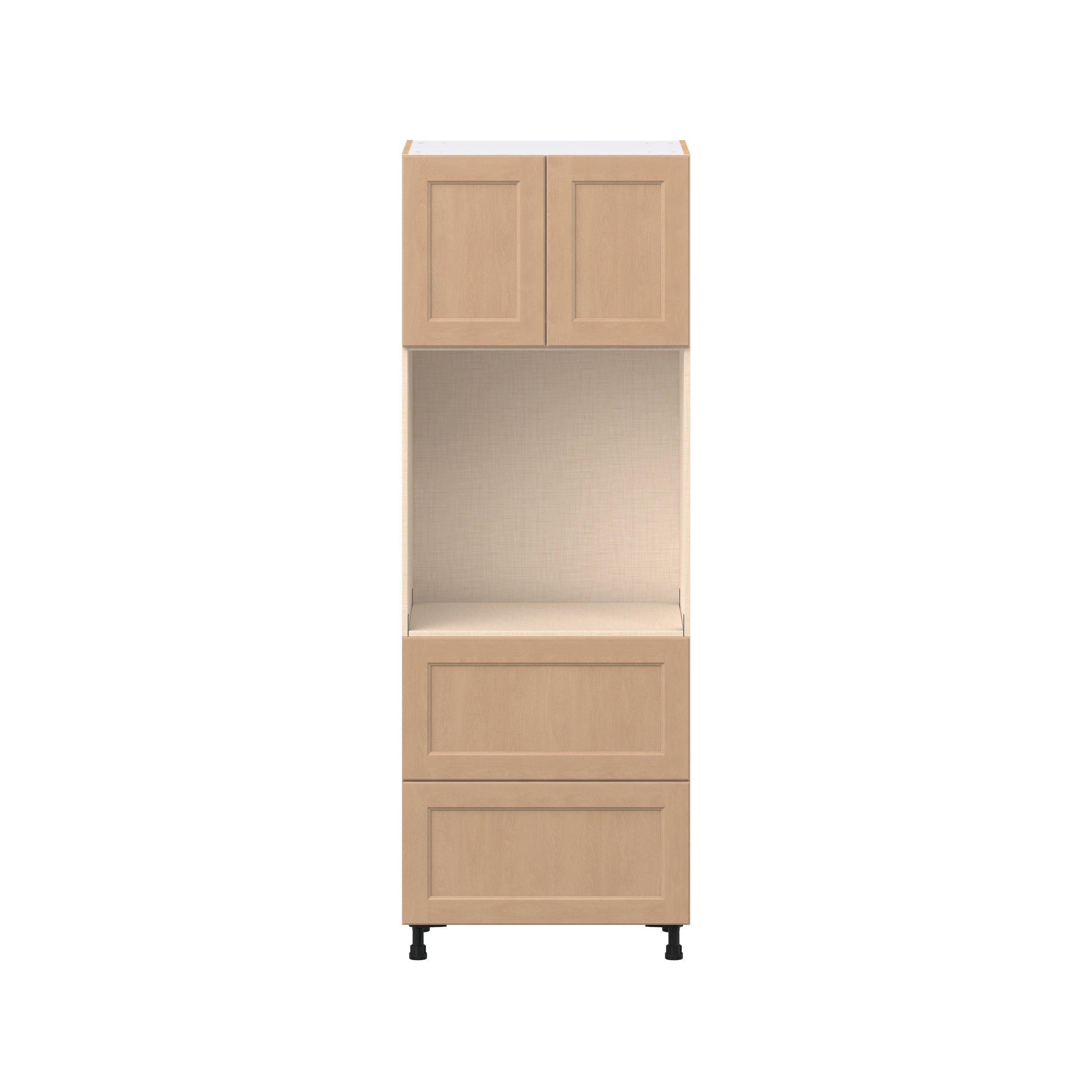Sugarhill 30 in. Stained Sugar Cookie Door and Drawer Single Oven Pantry Cabinet