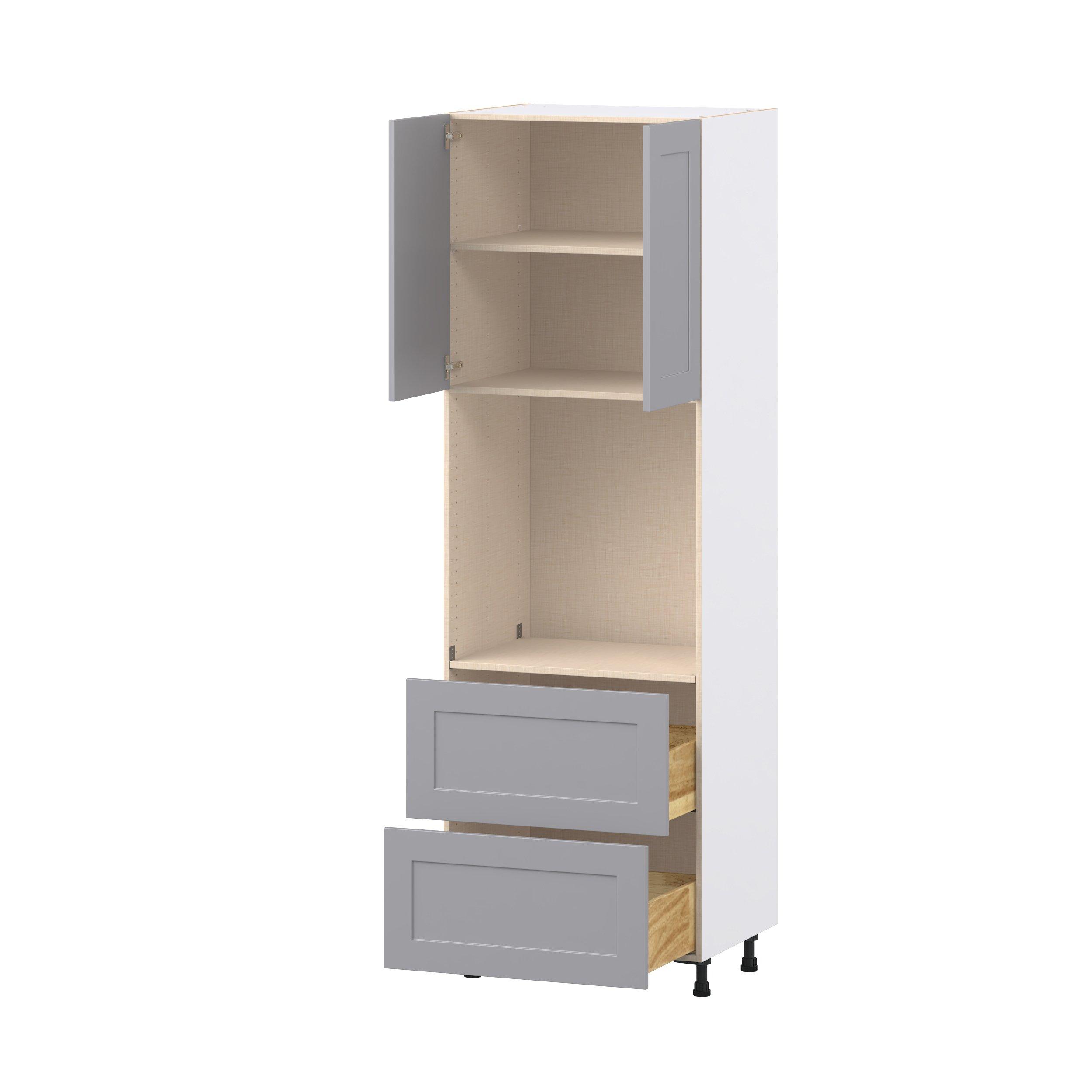Candler 30 in. Painted Slate Gray Door and Drawer Single Oven Pantry Cabinet