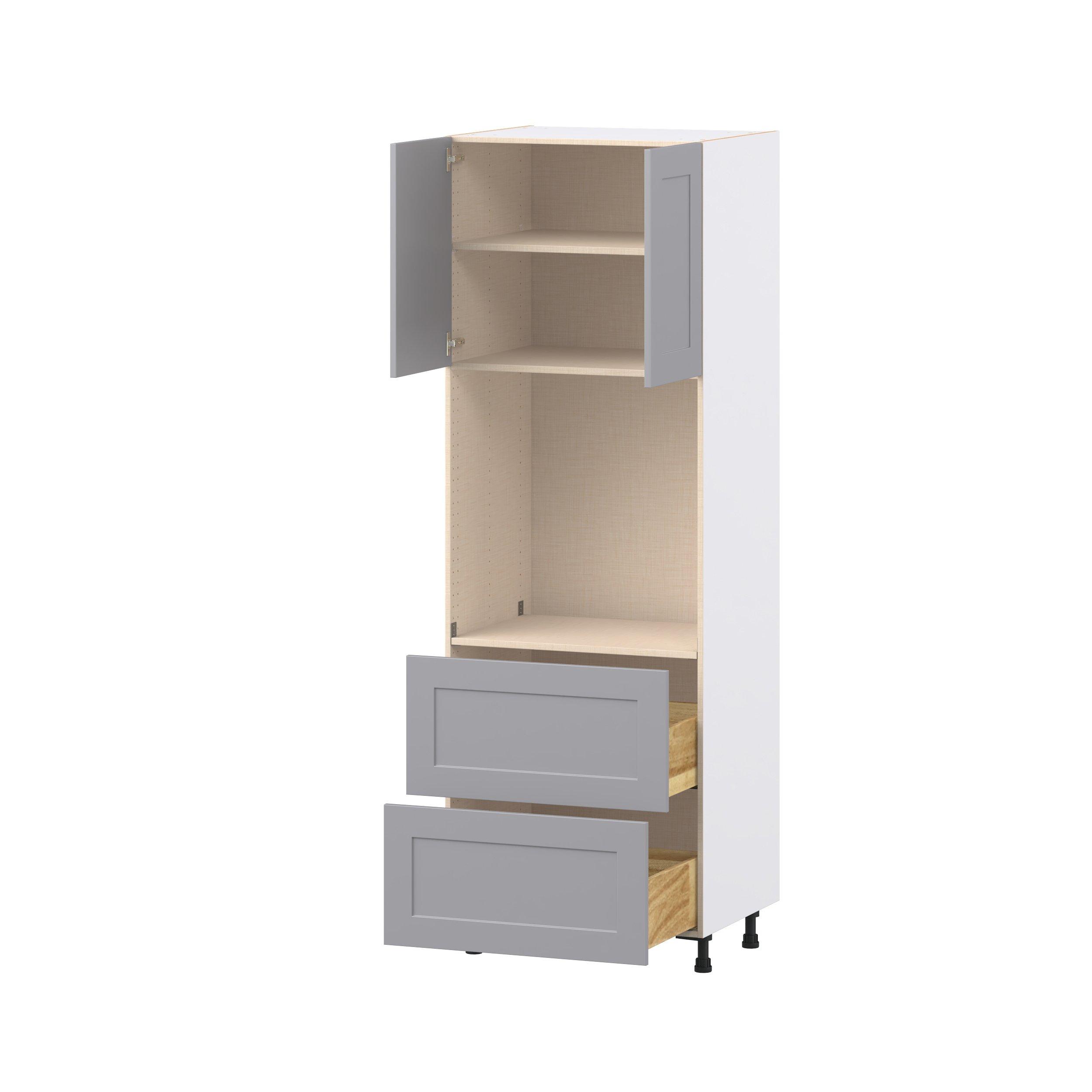 Candler 30 in. Painted Slate Gray Door and Drawer Single Oven Pantry Cabinet