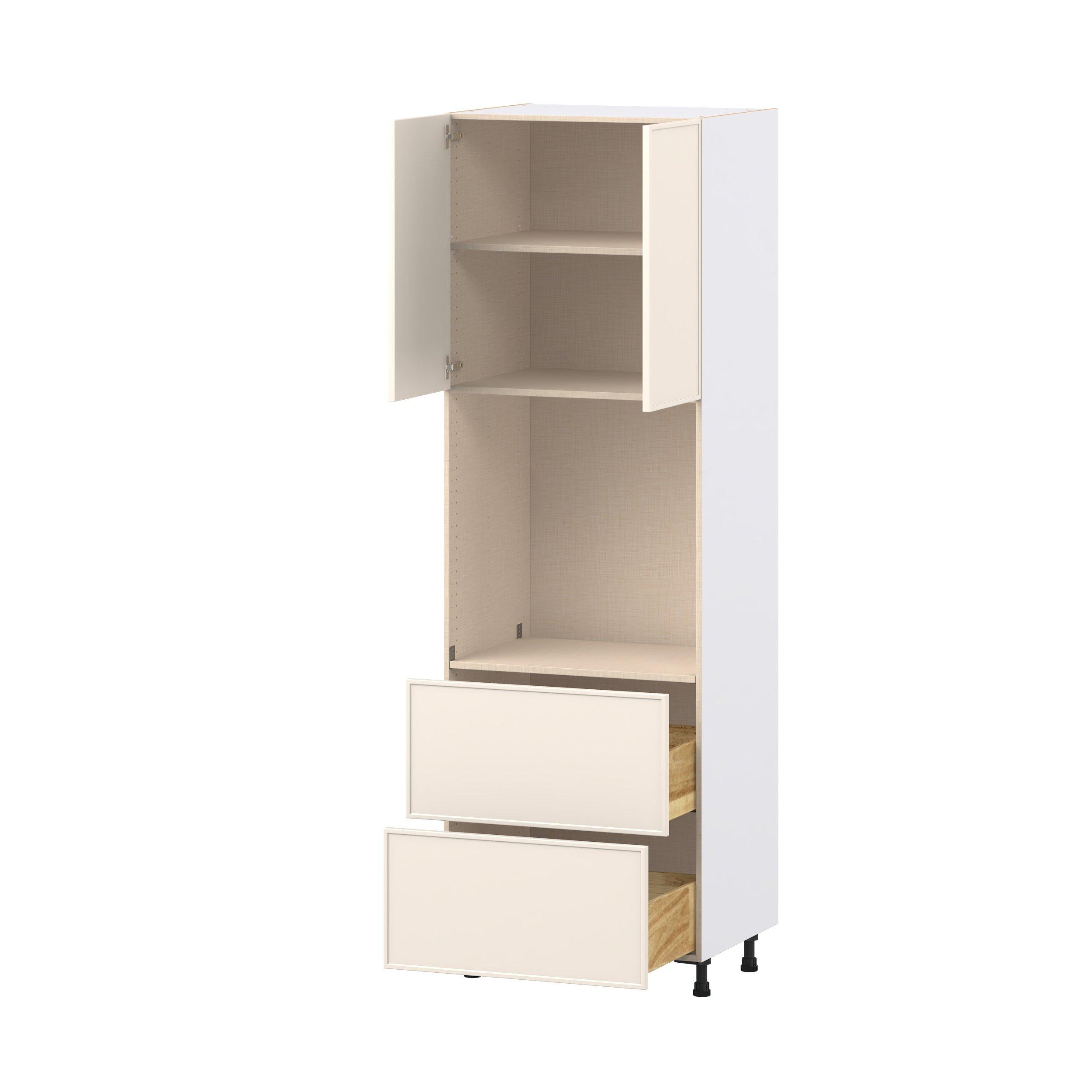 Linden 30 in. Painted Washed Linen Door and Drawer Single Oven Pantry Cabinet