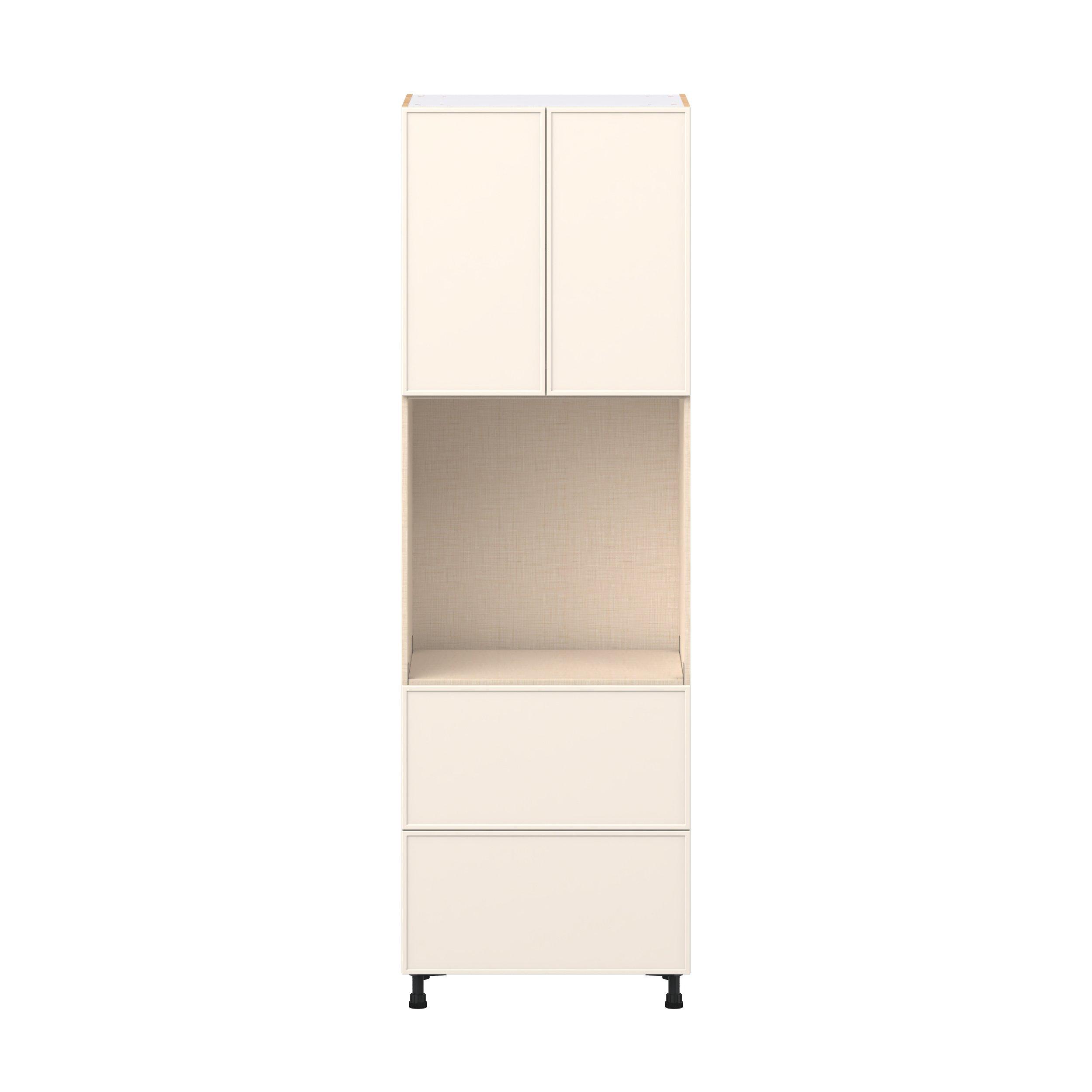 Linden 30 in. Painted Washed Linen Door and Drawer Single Oven Pantry Cabinet