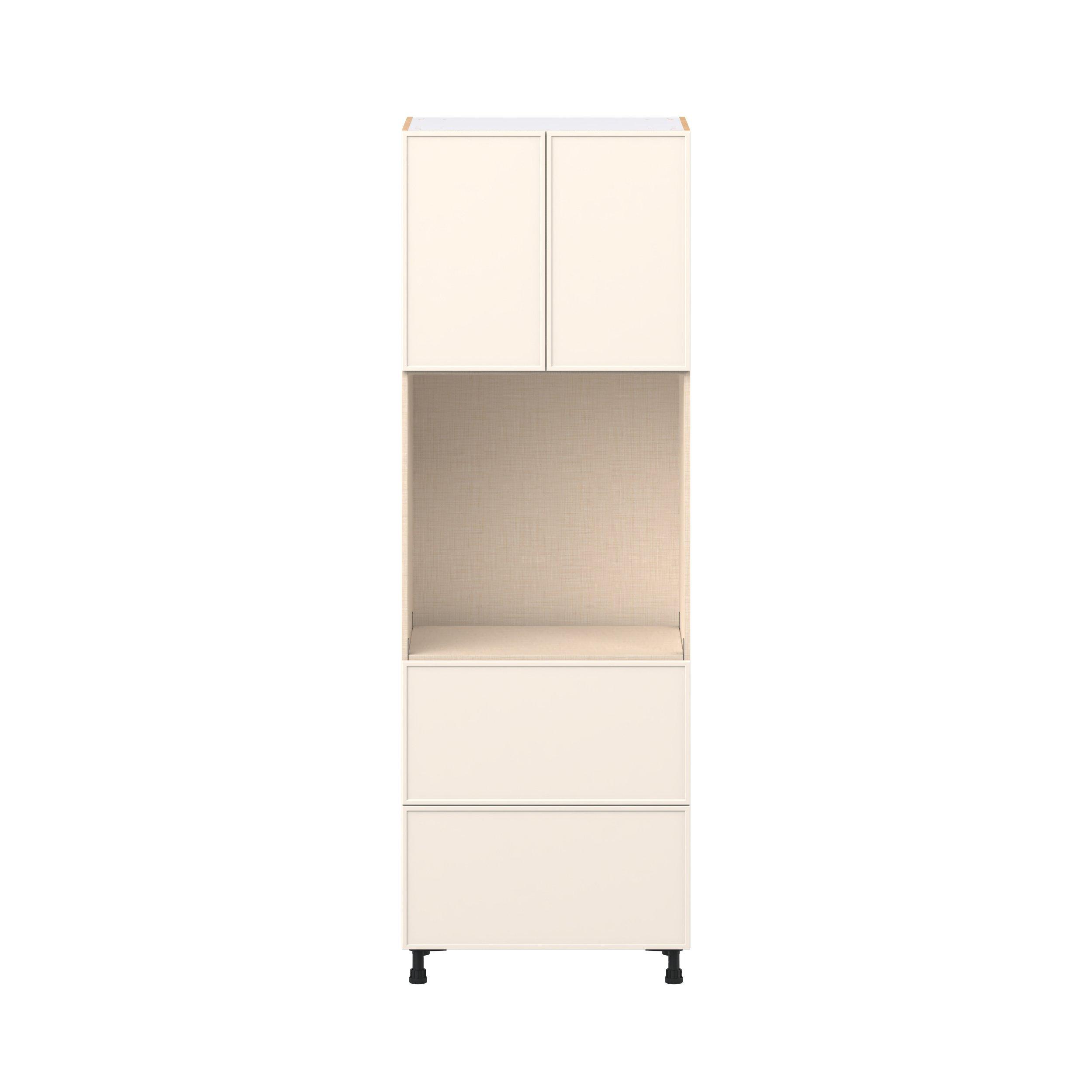 Linden 30 in. Painted Washed Linen Door and Drawer Single Oven Pantry Cabinet