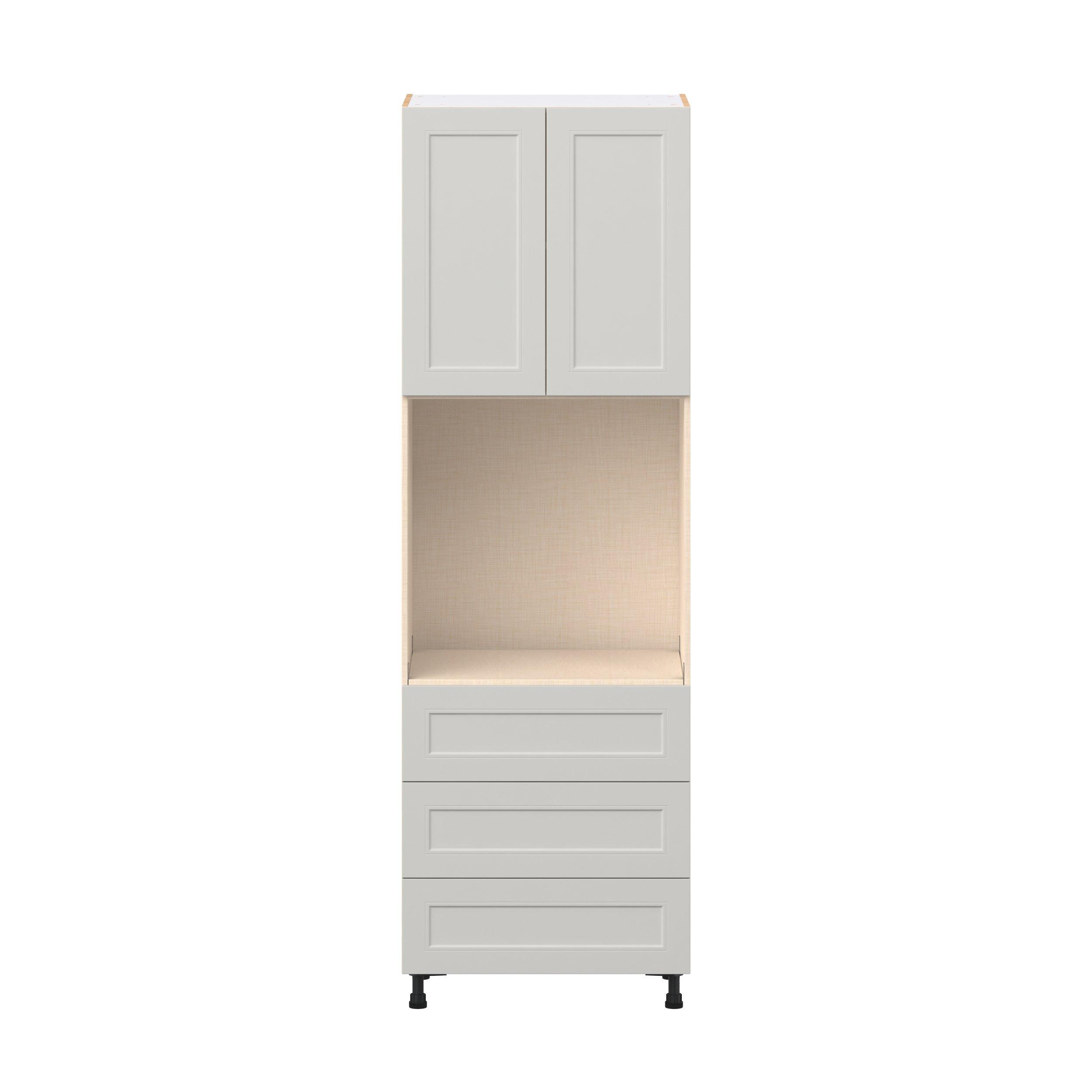 Lenox 30 in. Painted Light Gray Door and Drawer Single Oven Pantry Cabinet