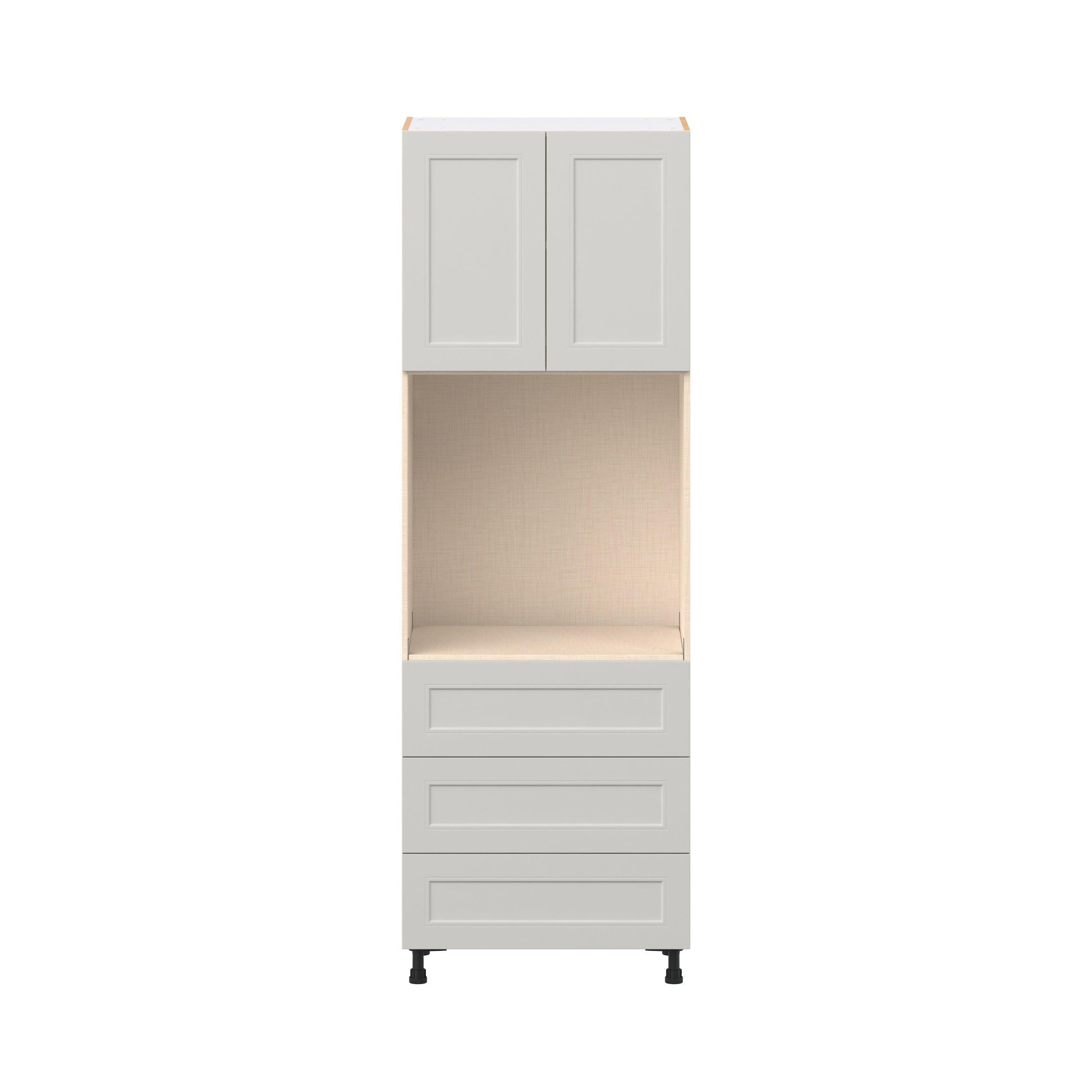 Lenox 30 in. Painted Light Gray Door and Drawer Single Oven Pantry Cabinet