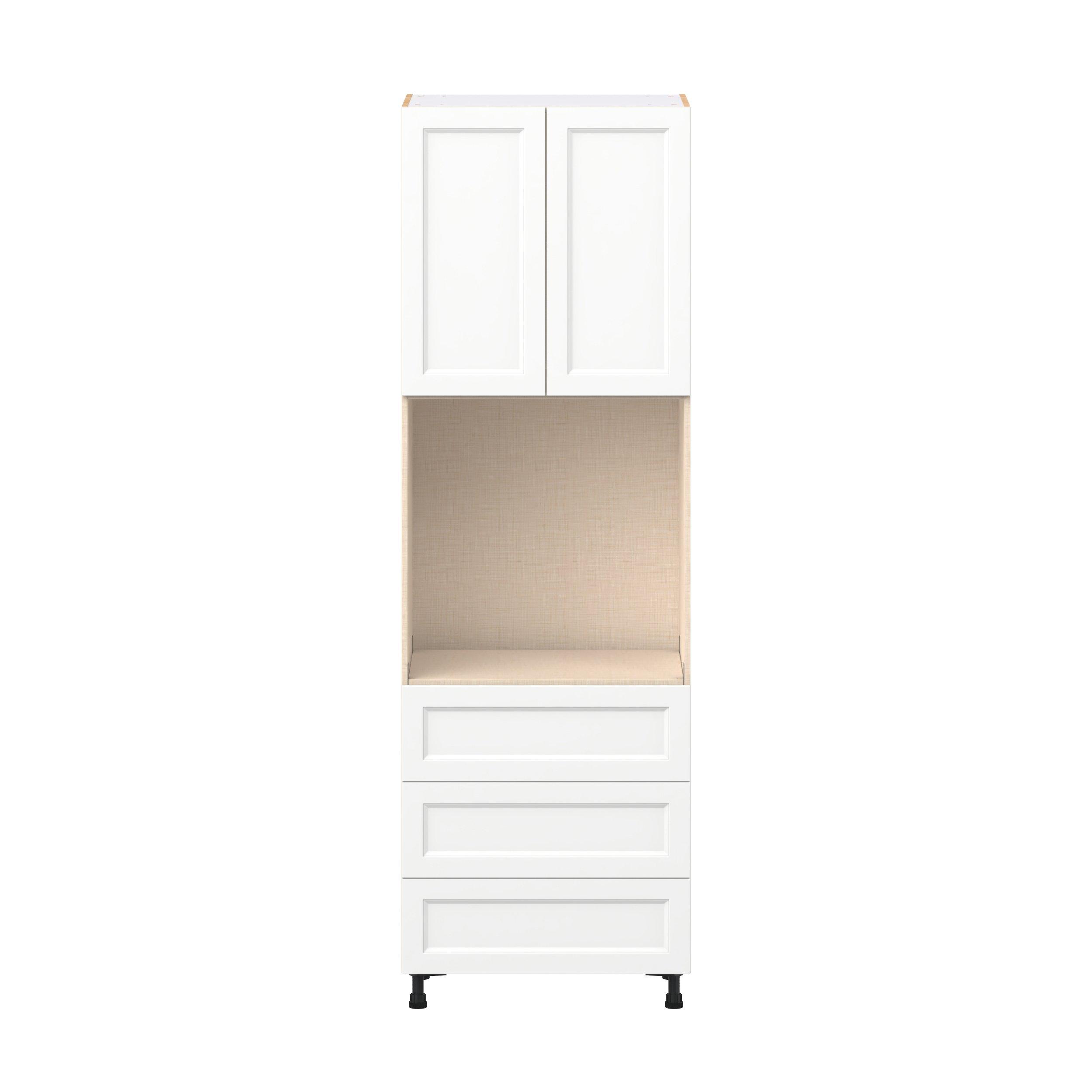 Peachtree 30 in. Painted Bright White Door and Drawer Single Oven Pantry Cabinet