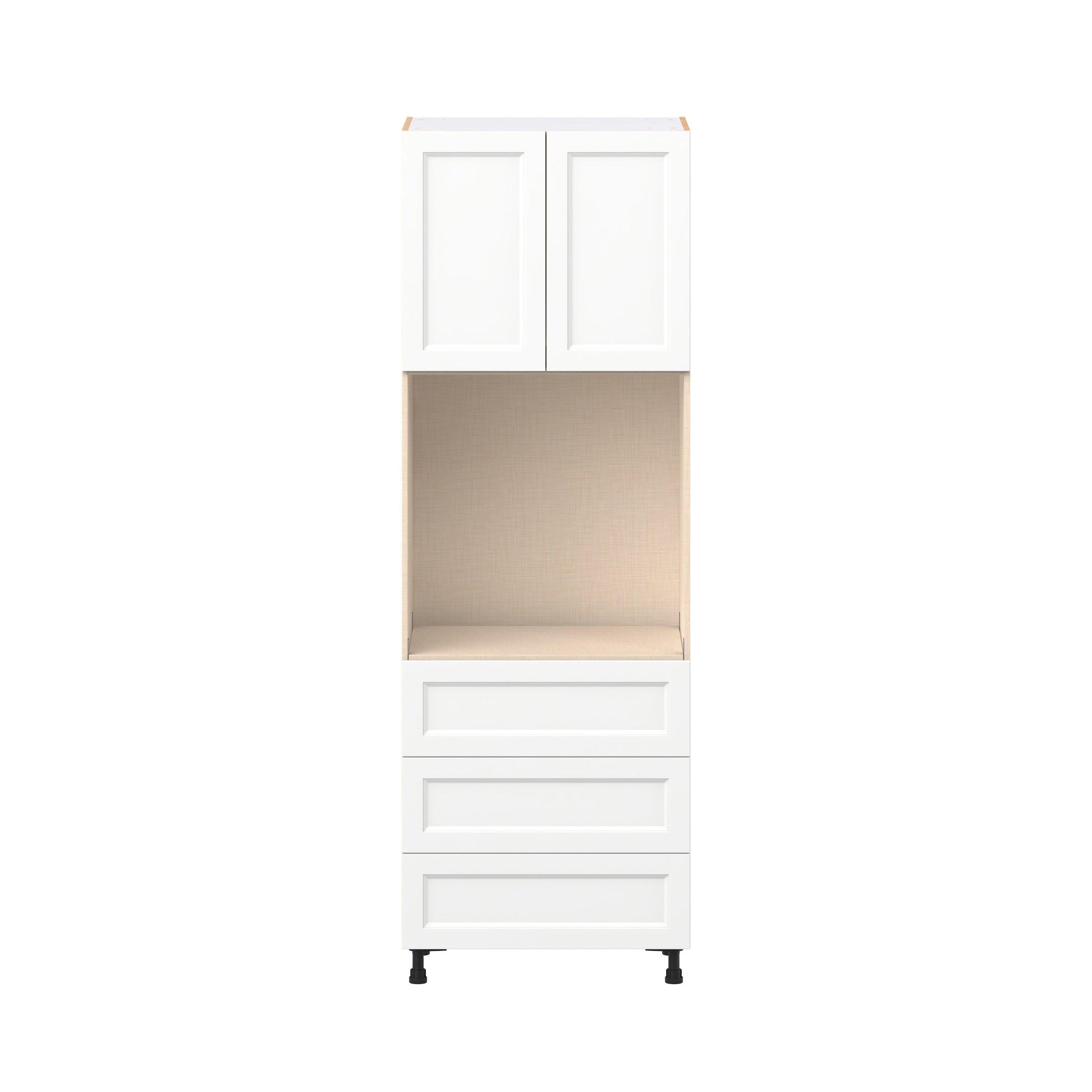 Peachtree 30 in. Painted Bright White Door and Drawer Single Oven Pantry Cabinet