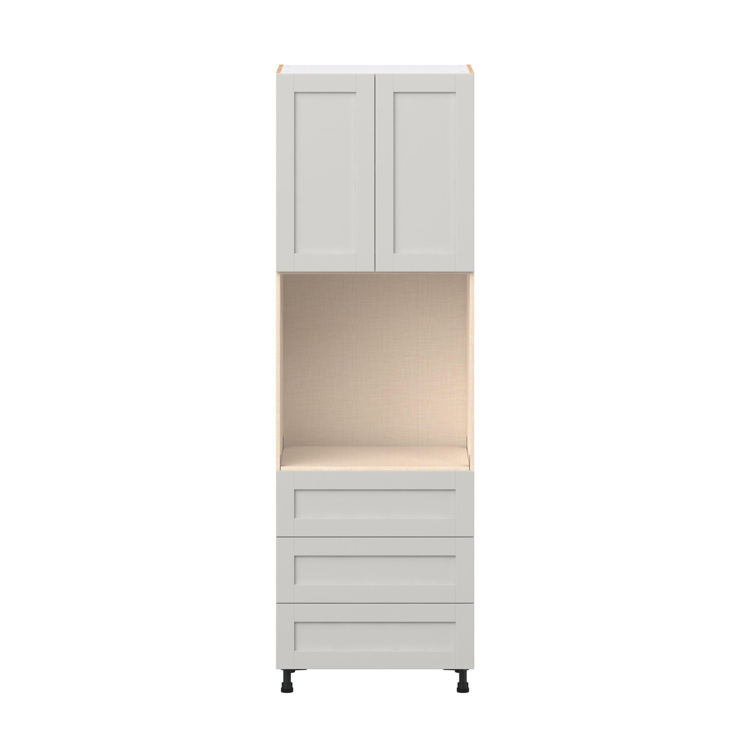 Summerhill 30 in. Light Gray Door and Drawer Single Oven Pantry Cabinet