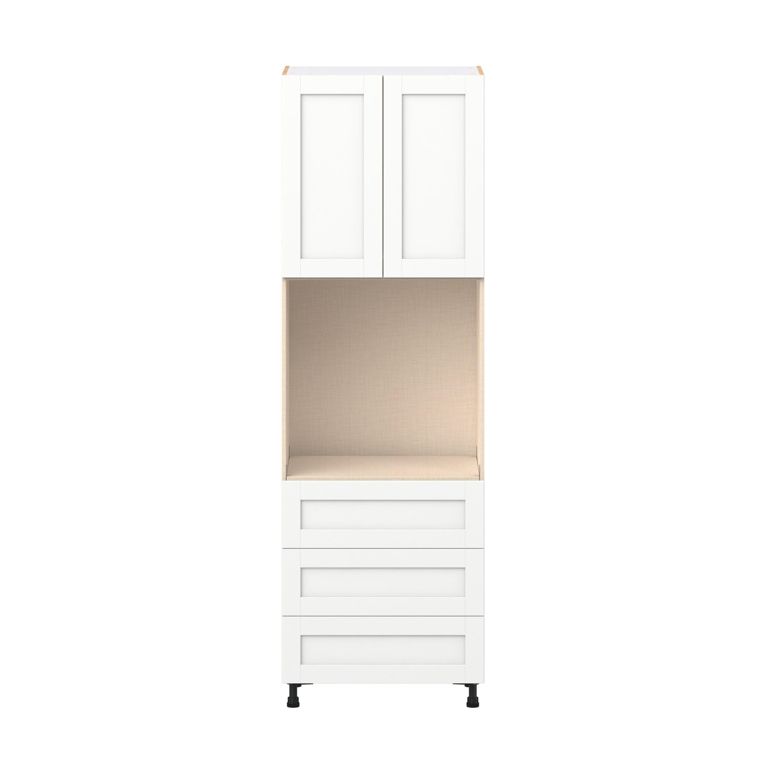 Summerhill 30 in. Bright White Door and Drawer Single Oven Pantry Cabinet