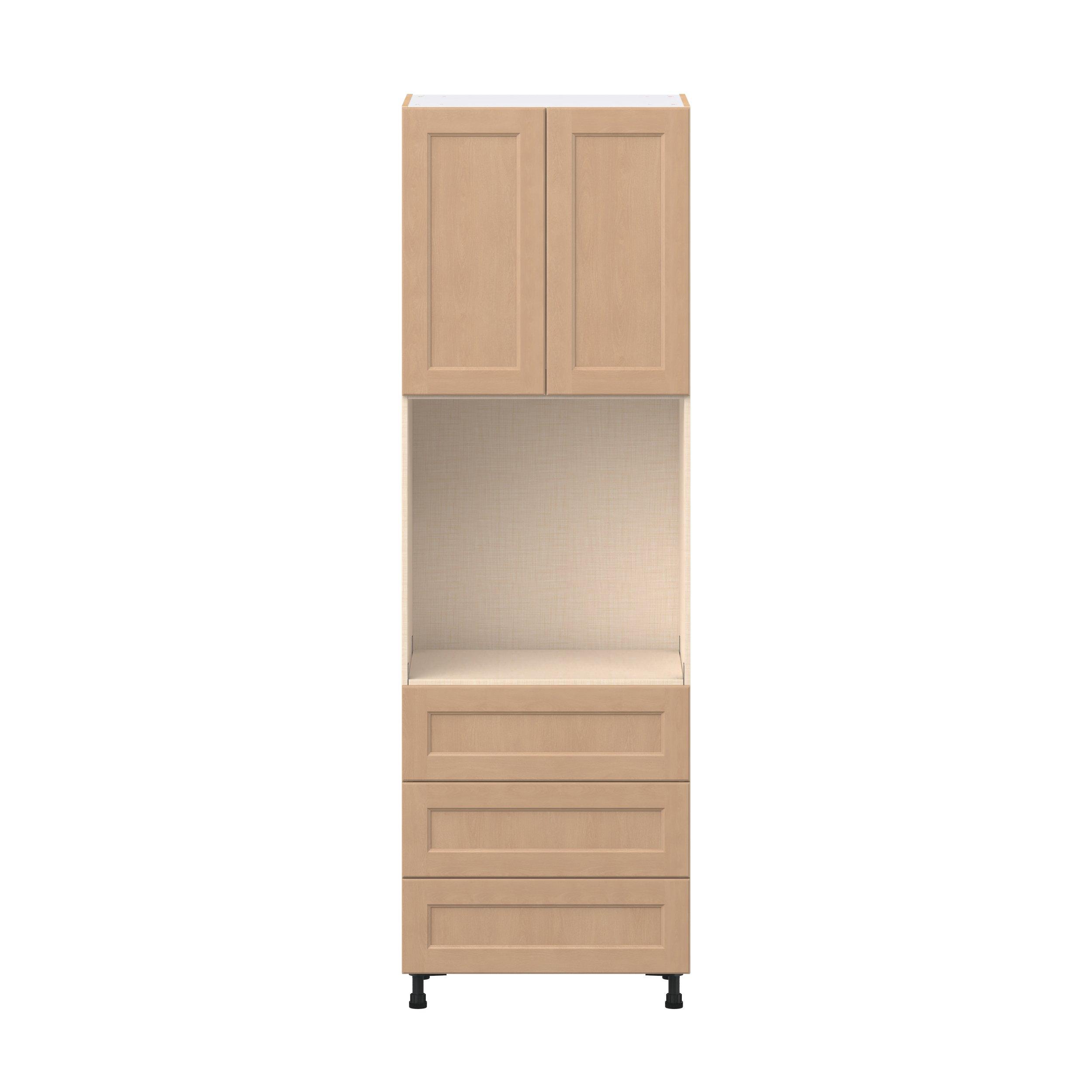Sugarhill 30 in. Stained Sugar Cookie Door and Drawer Single Oven Pantry Cabinet