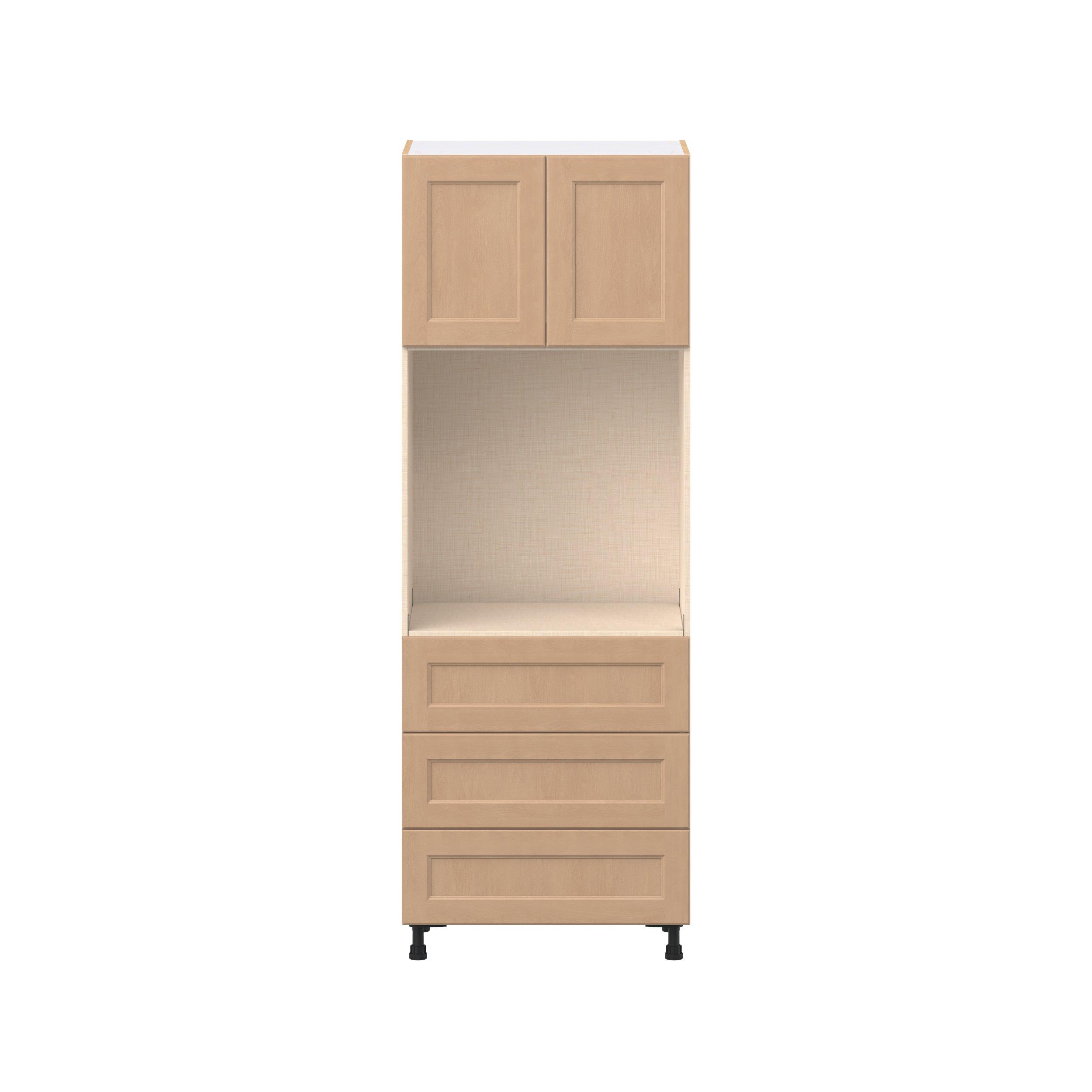 Sugarhill 30 in. Stained Sugar Cookie Door and Drawer Single Oven Pantry Cabinet