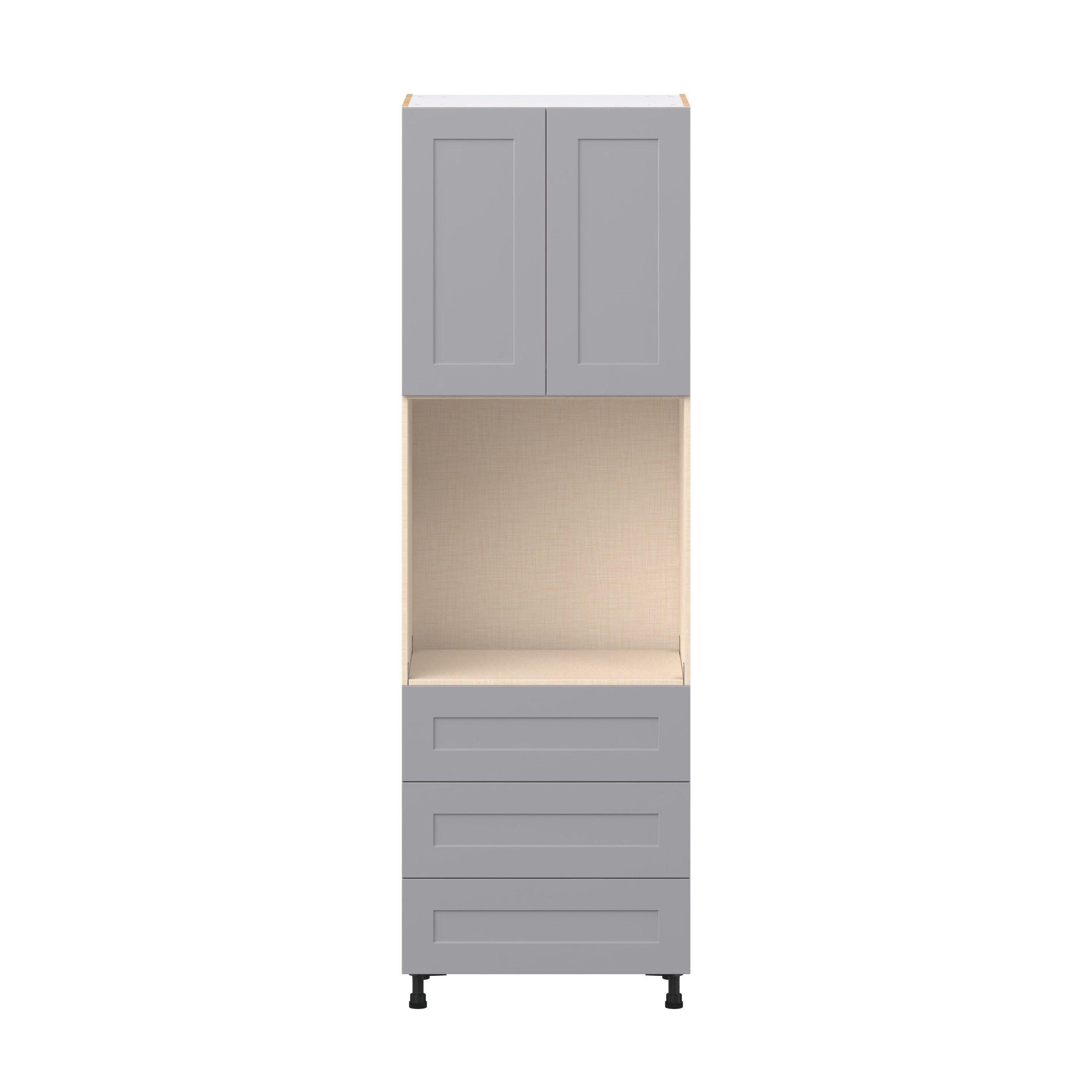 Candler 30 in. Painted Slate Gray Door and Drawer Single Oven Pantry Cabinet