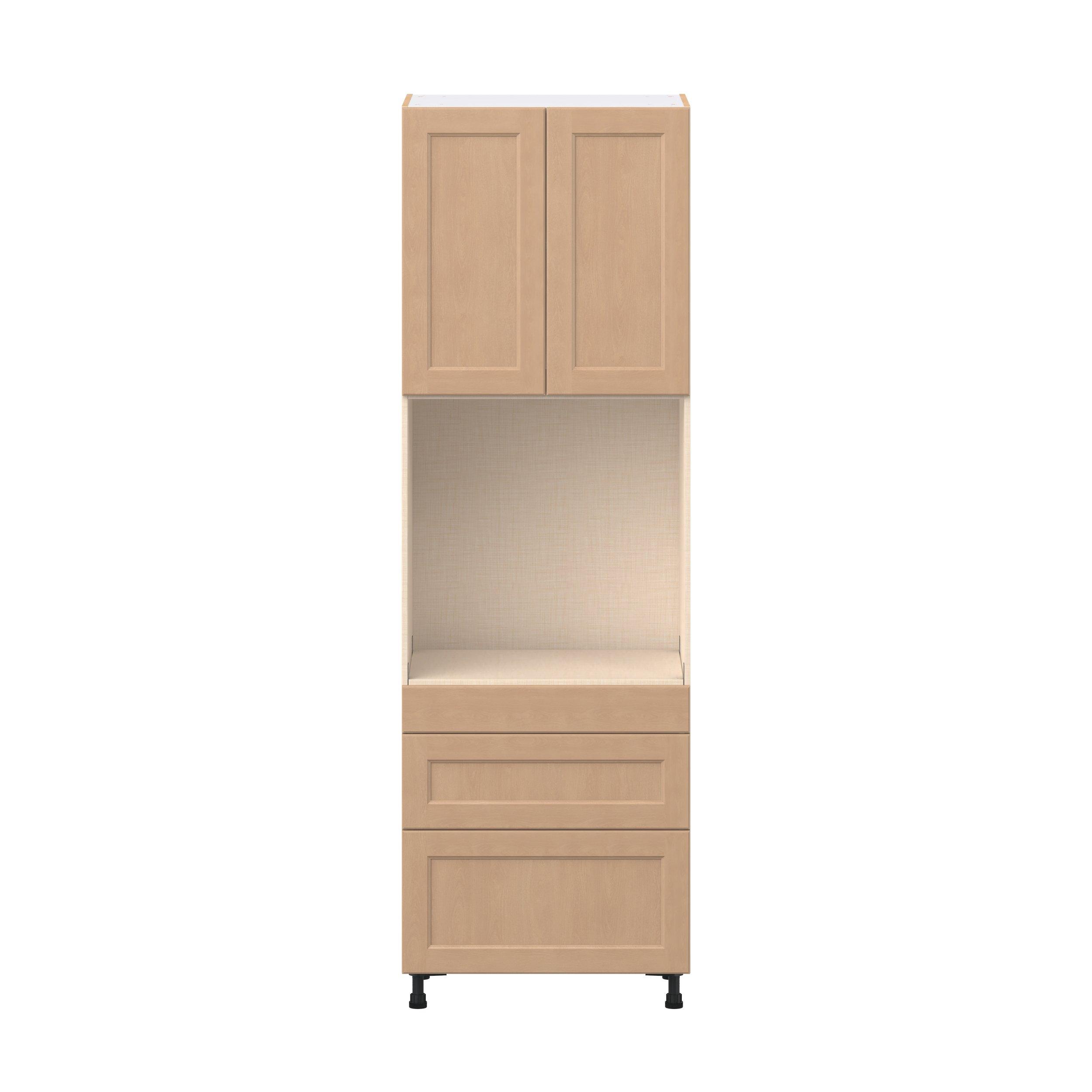 Sugarhill 30 in. Stained Sugar Cookie Door and Drawer Single Oven Pantry Cabinet