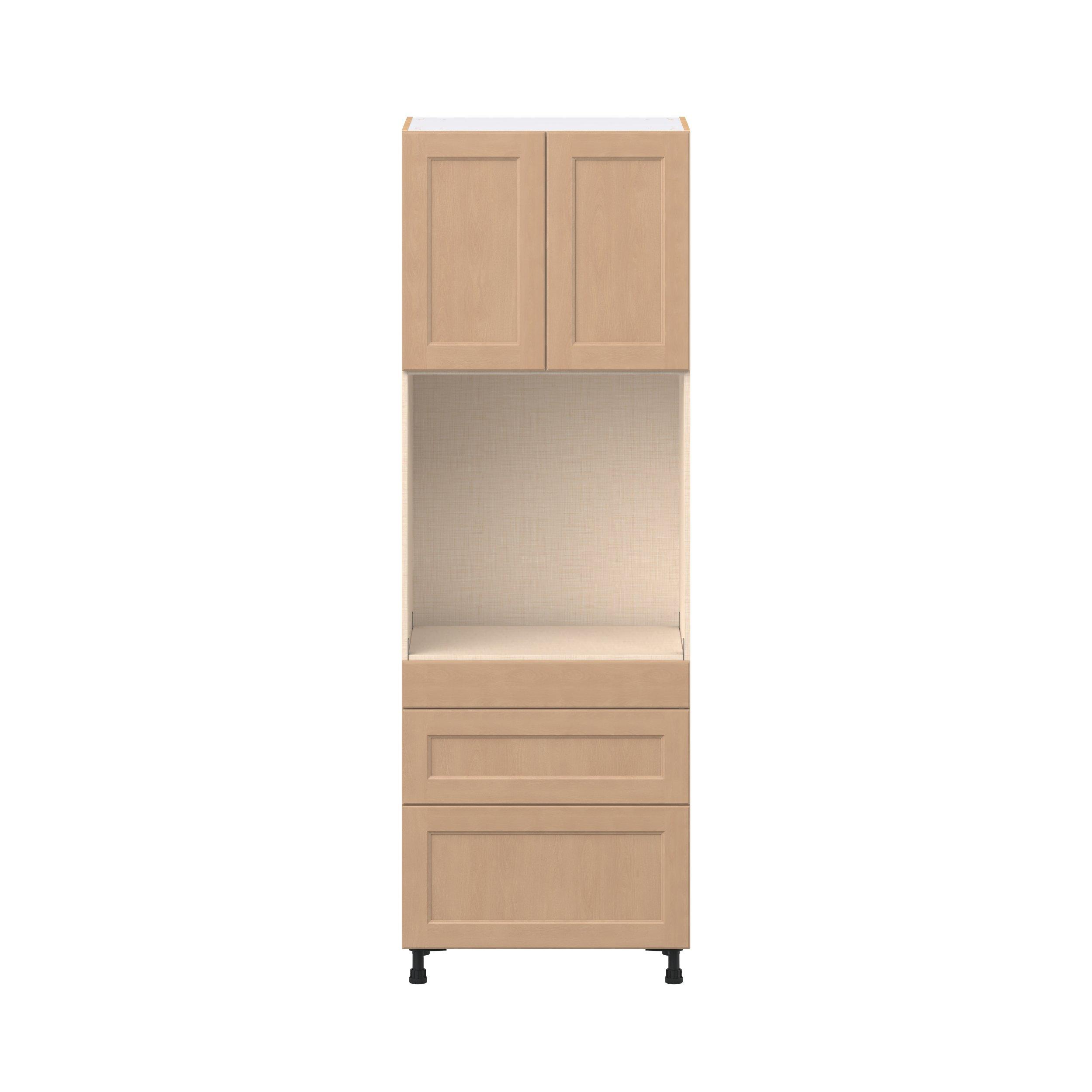Sugarhill 30 in. Stained Sugar Cookie Door and Drawer Single Oven Pantry Cabinet