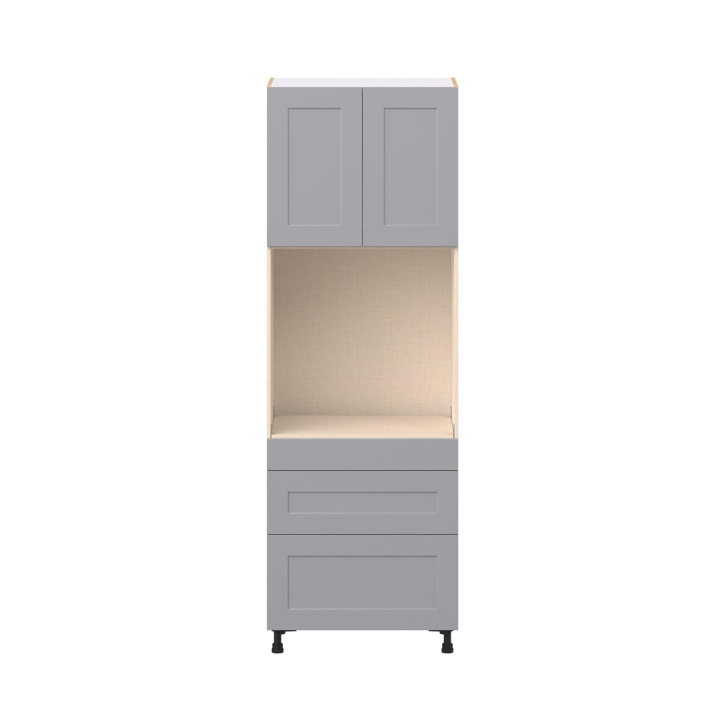 Candler 30 in. Painted Slate Gray Door and Drawer Single Oven Pantry Cabinet
