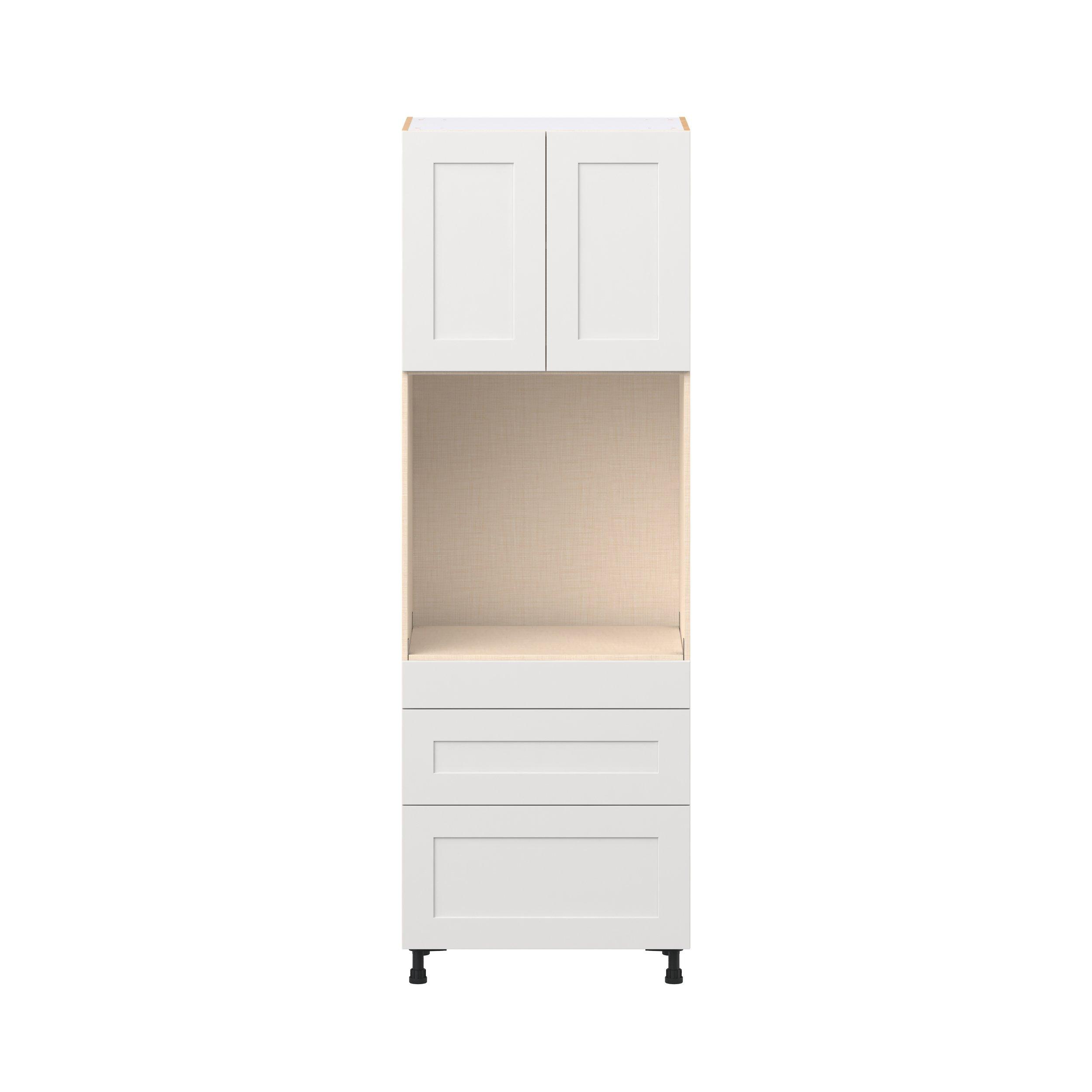 Candler 30 in. Painted Warm White Door and Drawer Single Oven Pantry Cabinet