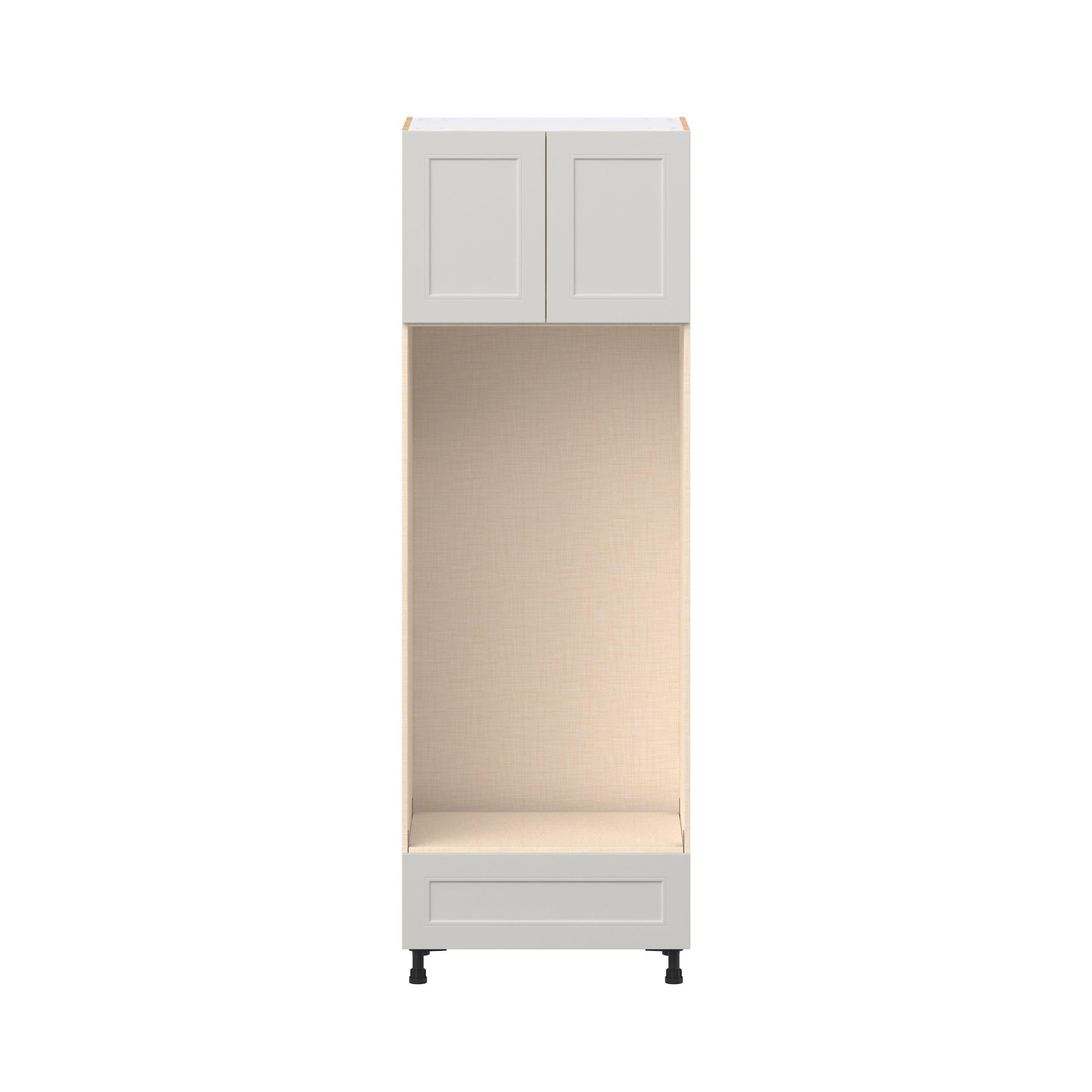 Lenox 30 in. Painted Light Gray Door and Drawer Double Oven Pantry Cabinet