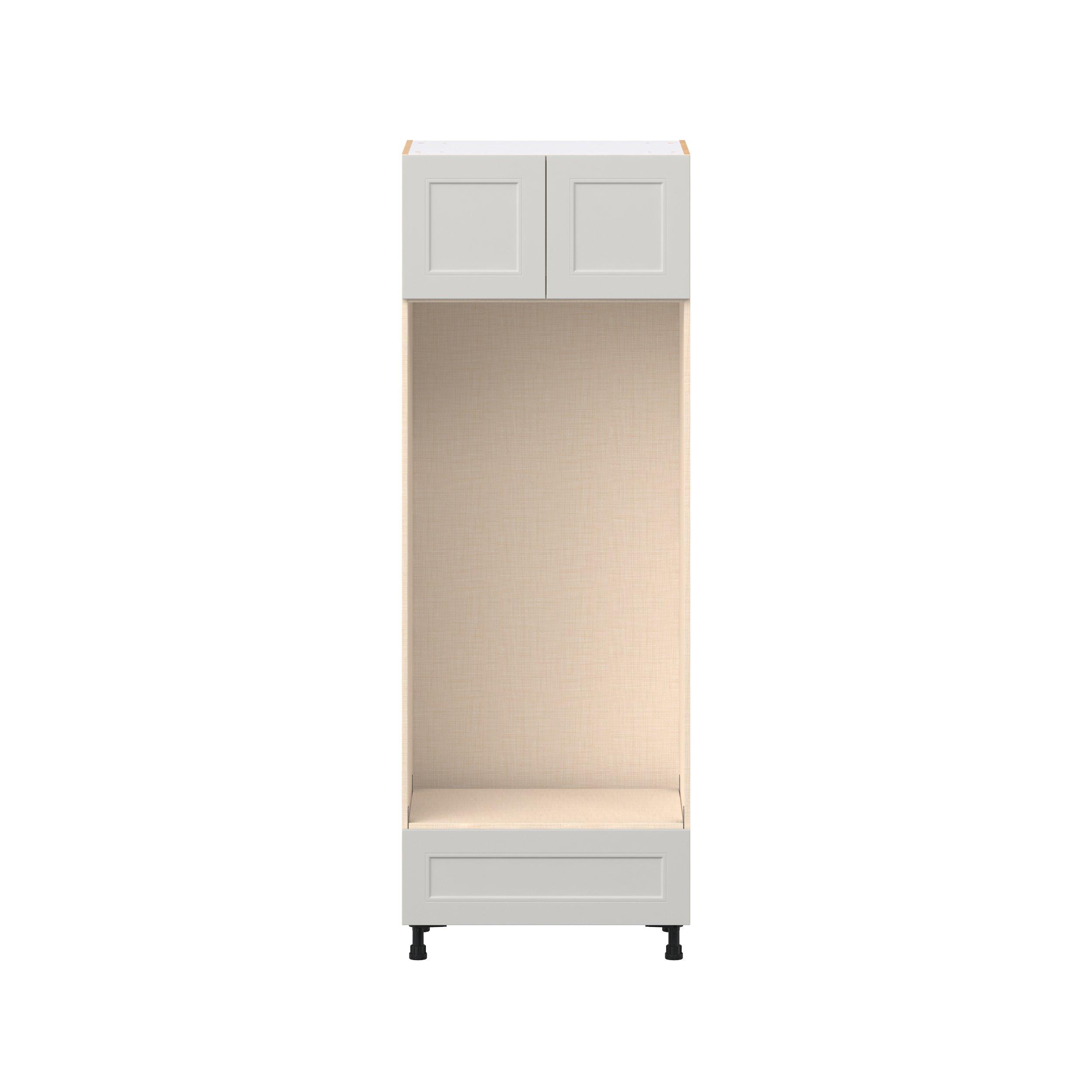 Lenox 30 in. Painted Light Gray Door and Drawer Double Oven Pantry Cabinet