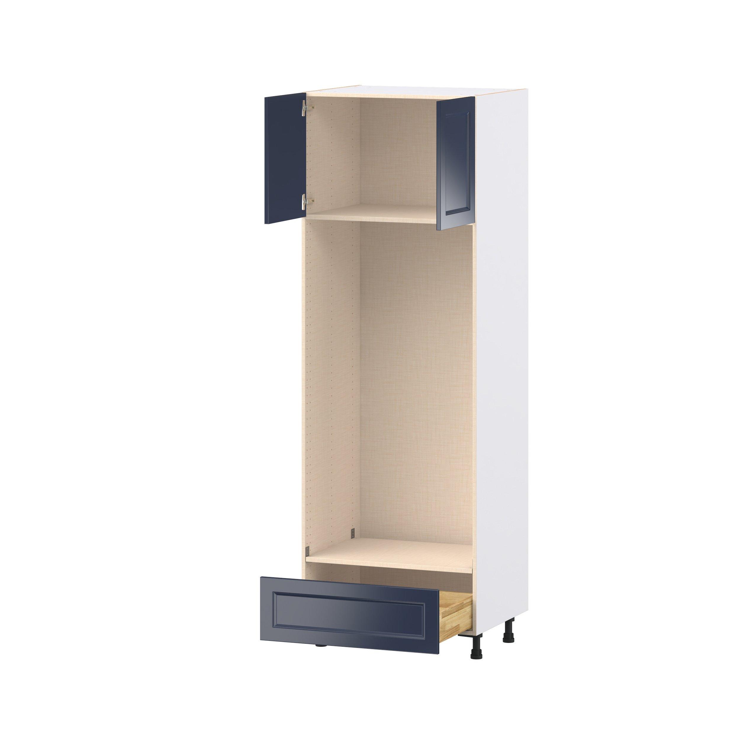 Peachtree 30 in. Painted Midnight Blue Door and Drawer Double Oven Pantry Cabinet