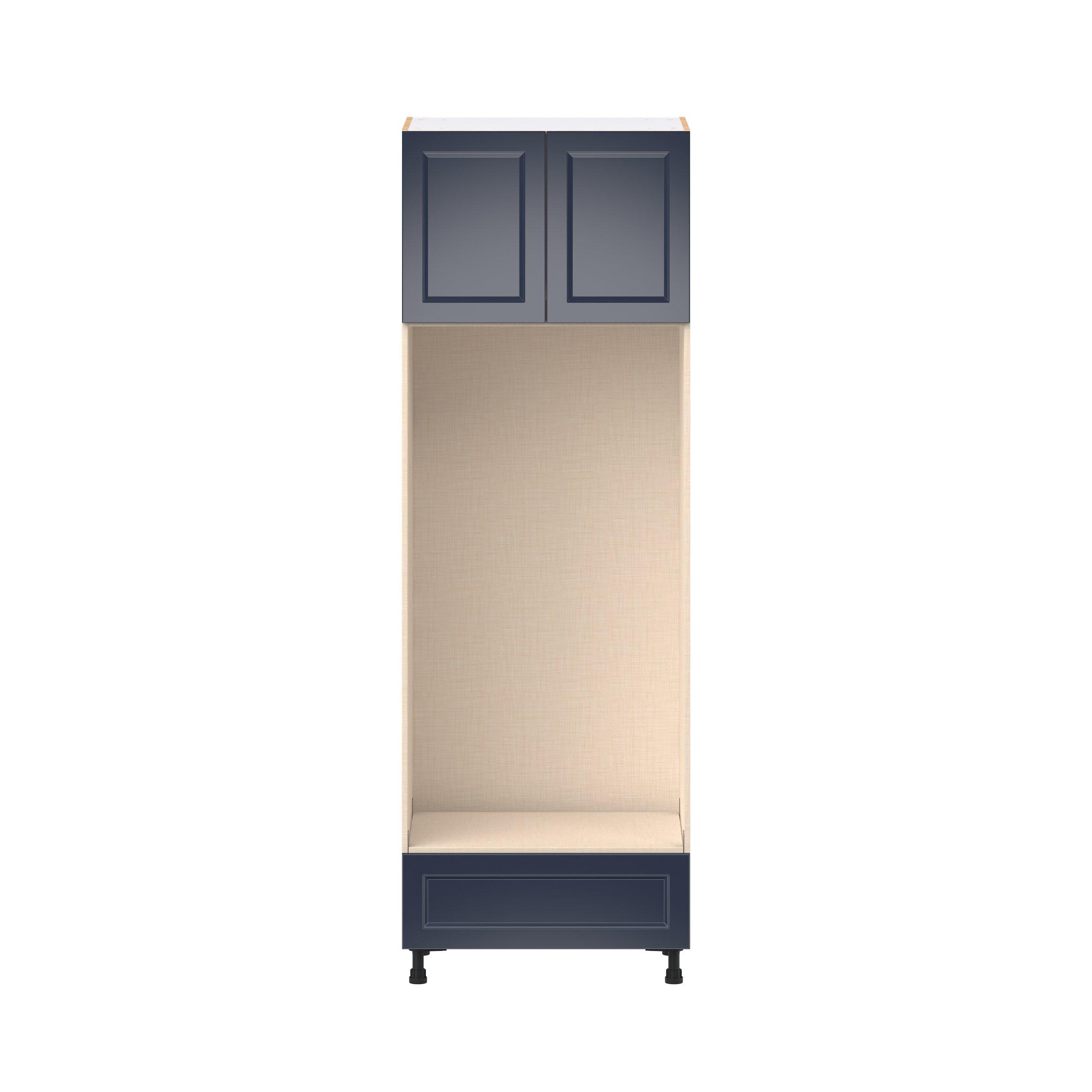 Peachtree 30 in. Painted Midnight Blue Door and Drawer Double Oven Pantry Cabinet