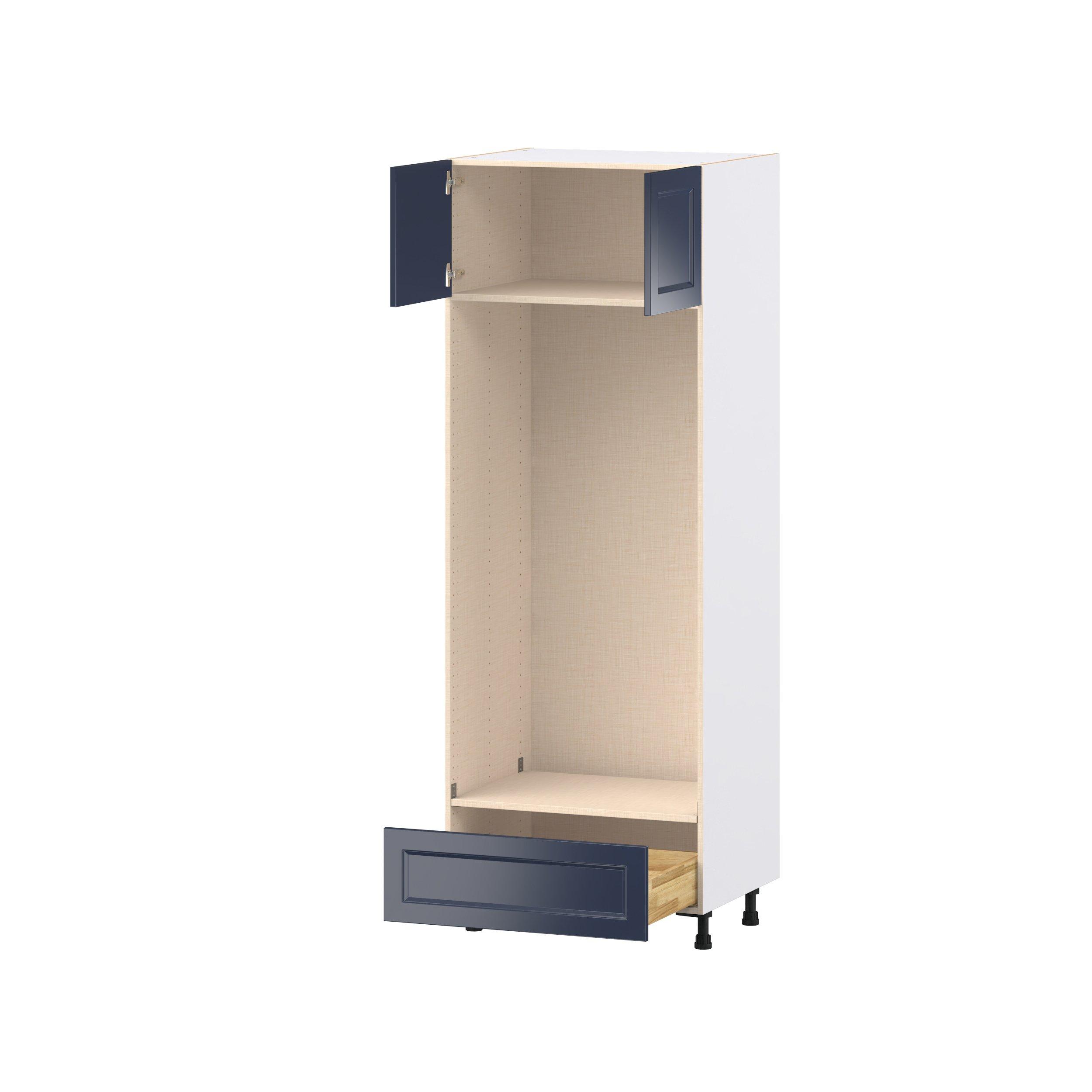 Peachtree 30 in. Painted Midnight Blue Door and Drawer Double Oven Pantry Cabinet