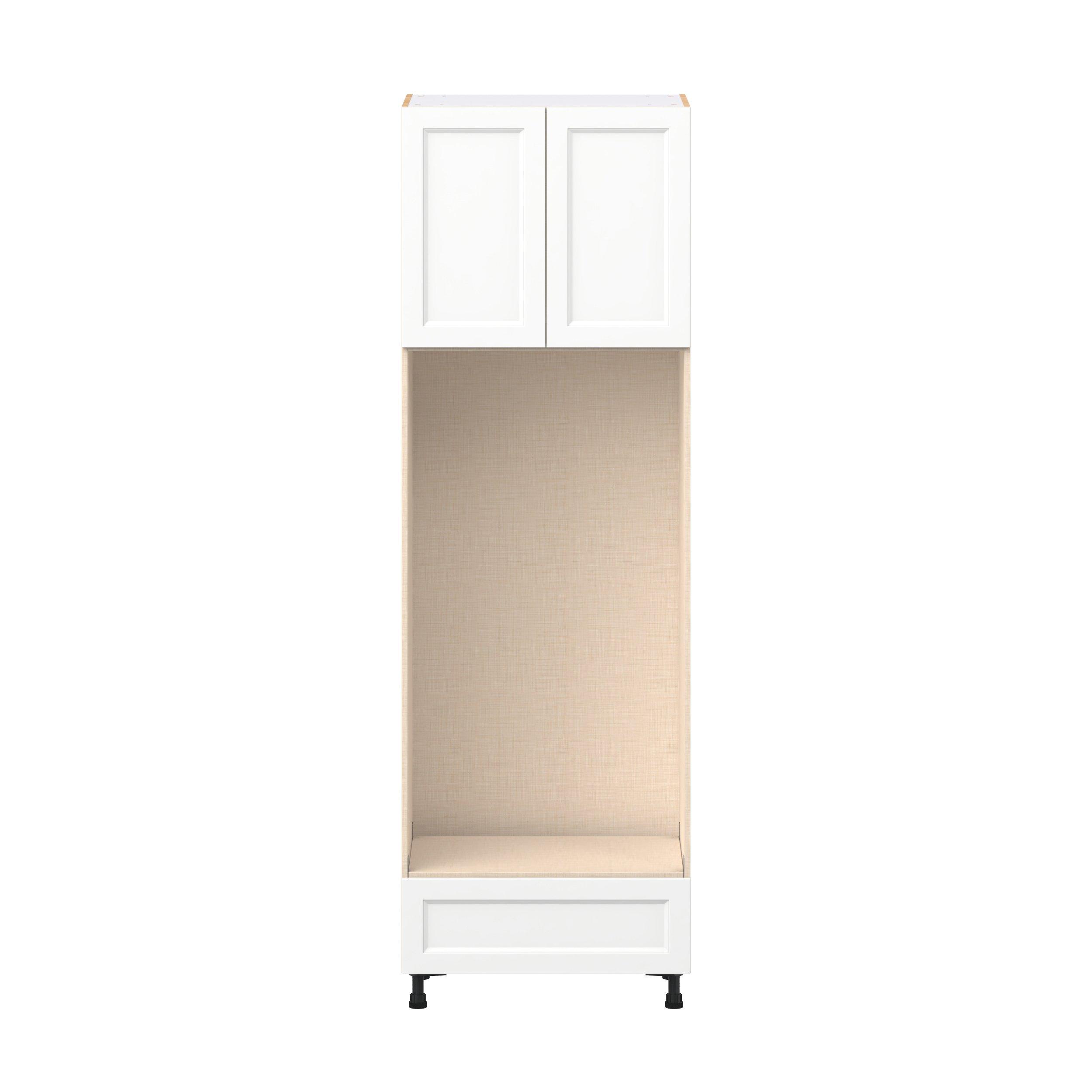 Peachtree 30 in. Painted Bright White Door and Drawer Double Oven Pantry Cabinet