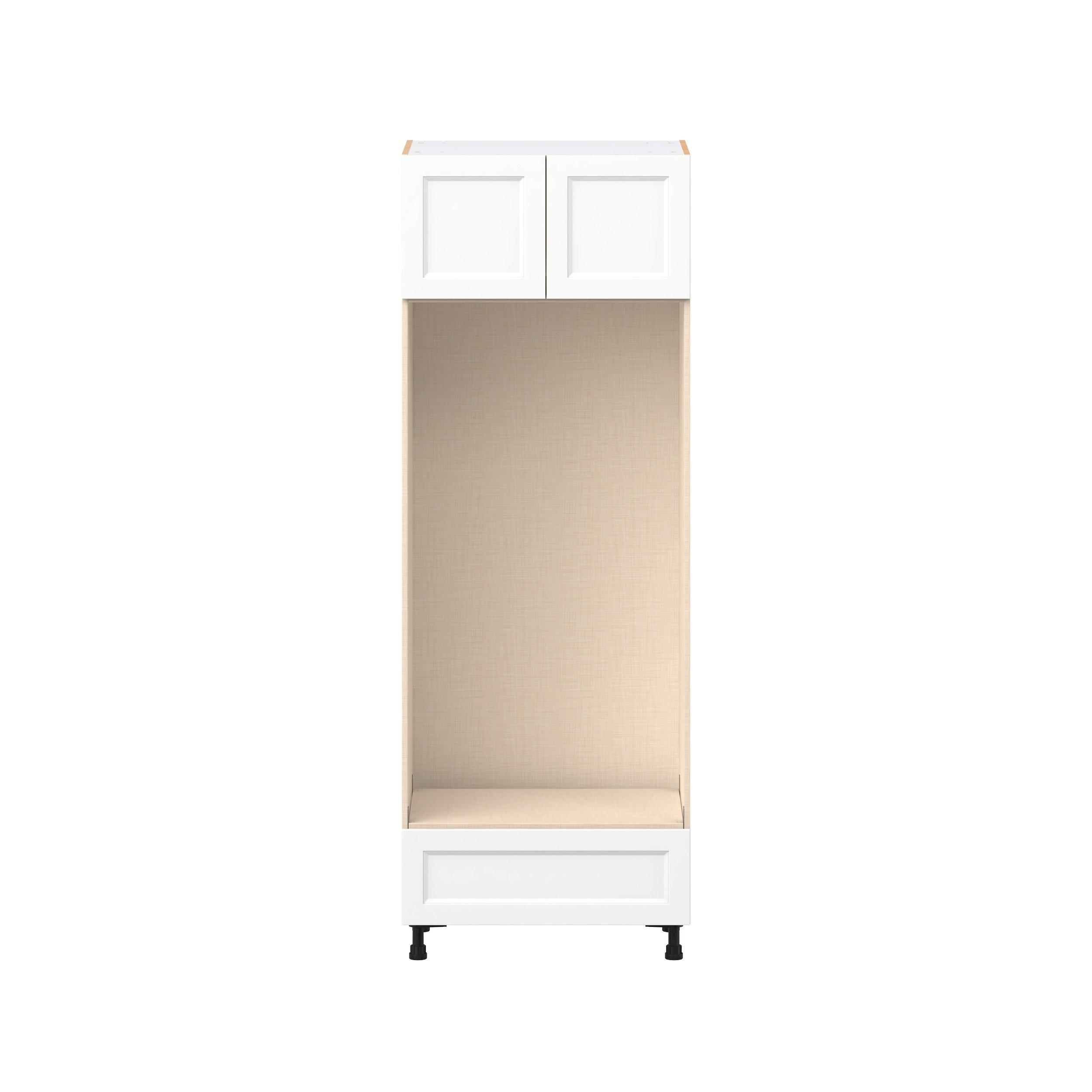 Peachtree 30 in. Painted Bright White Door and Drawer Double Oven Pantry Cabinet