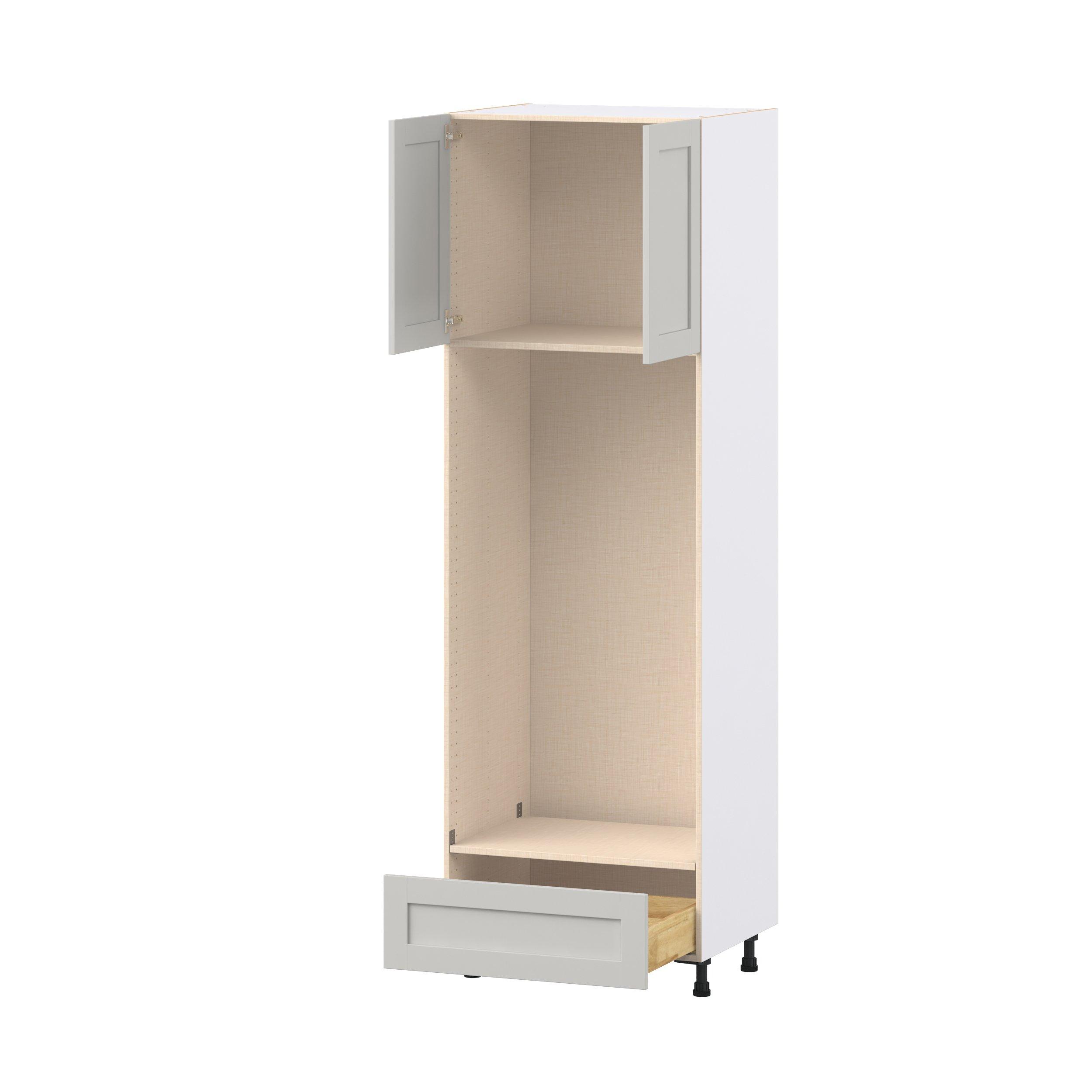 Summerhill 30 in. Light Gray Door and Drawer Double Oven Pantry Cabinet