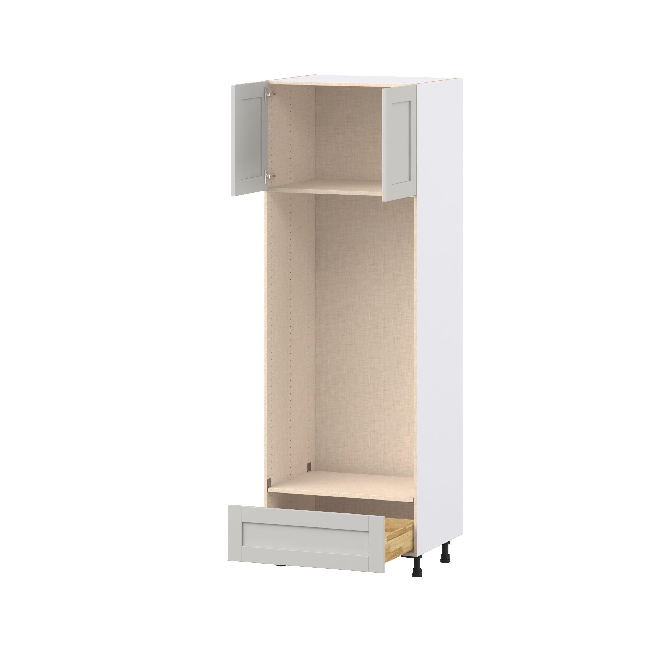 Summerhill 30 in. Light Gray Door and Drawer Double Oven Pantry Cabinet