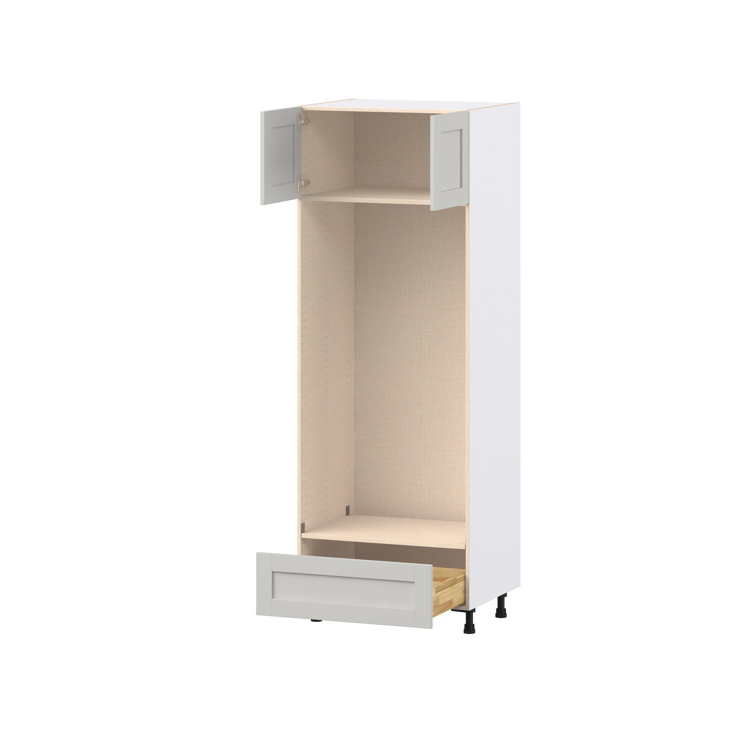 Summerhill 30 in. Light Gray Door and Drawer Double Oven Pantry Cabinet