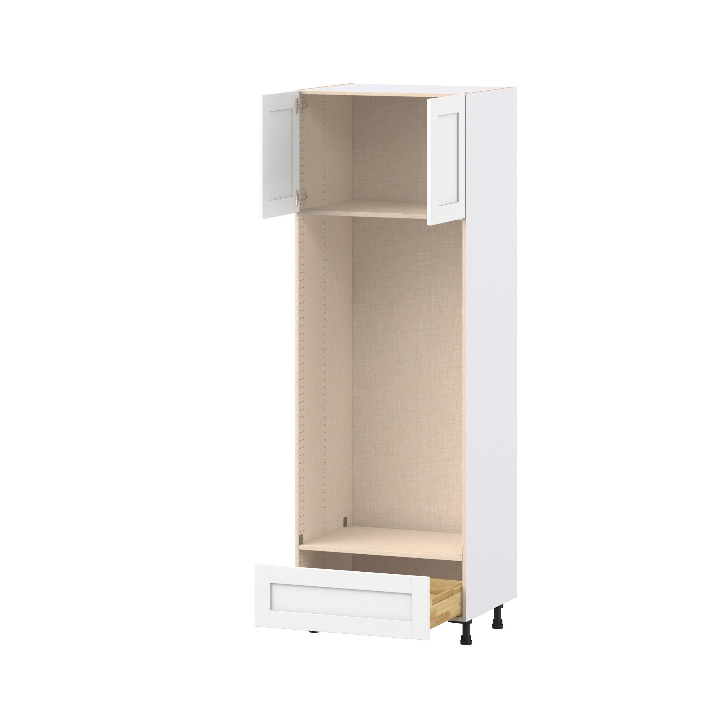 Summerhill 30 in. Bright White Door and Drawer Double Oven Pantry Cabinet