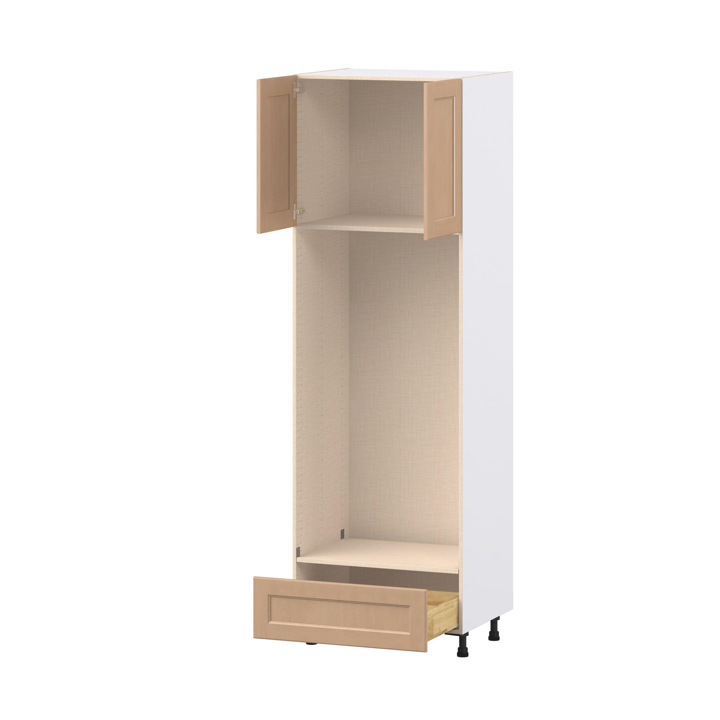 Sugarhill 30 in. Stained Sugar Cookie Door and Drawer Double Oven Pantry Cabinet