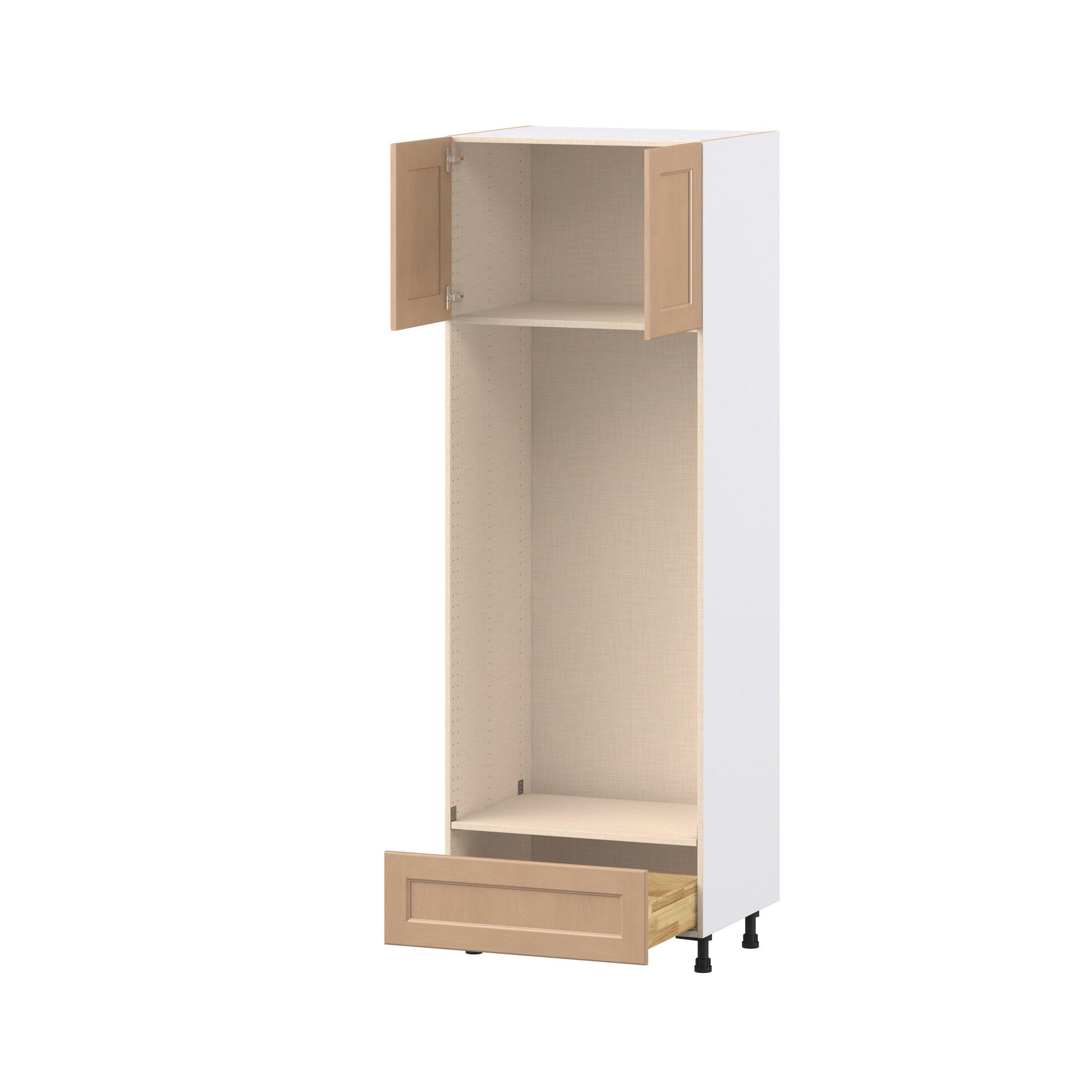 Sugarhill 30 in. Stained Sugar Cookie Door and Drawer Double Oven Pantry Cabinet
