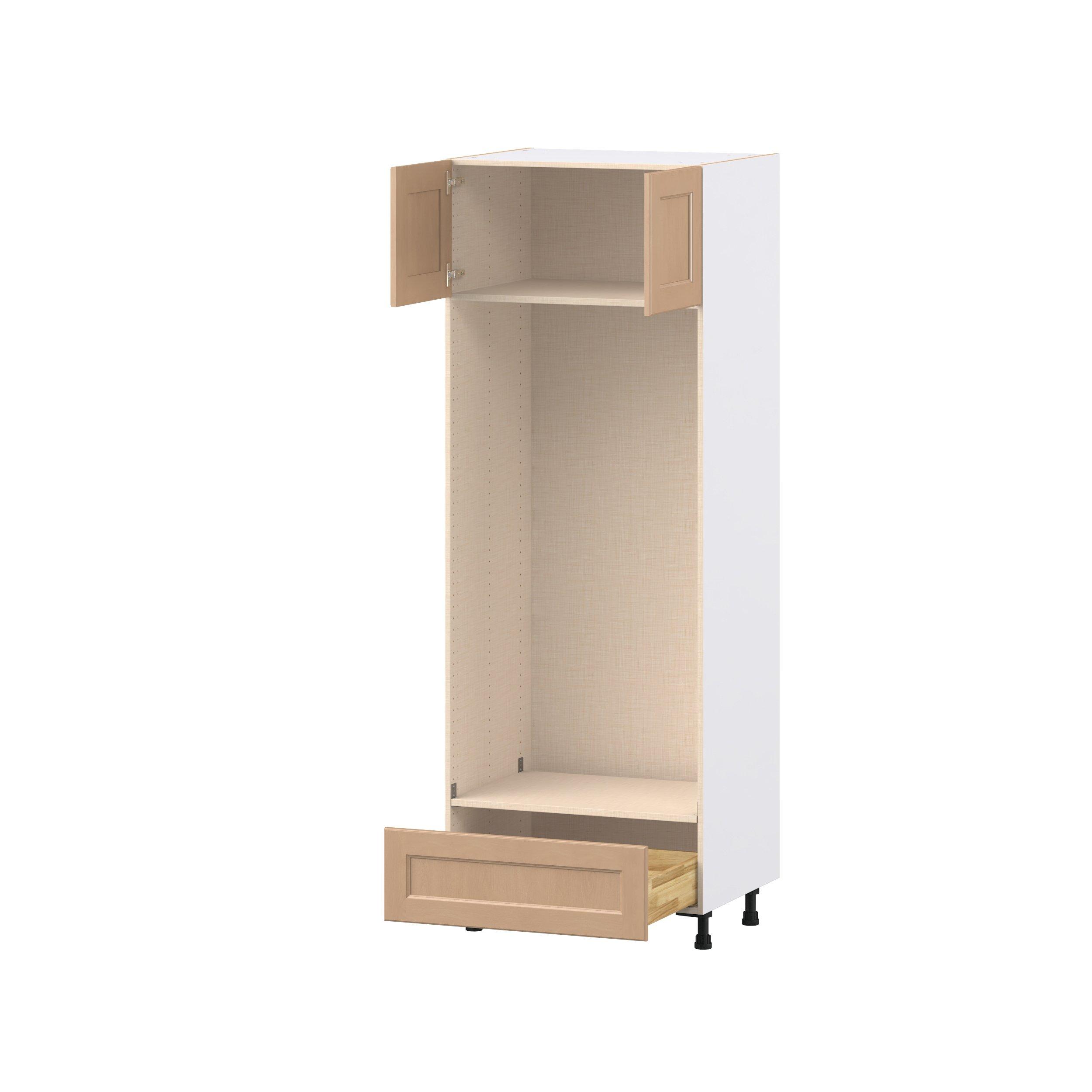 Sugarhill 30 in. Stained Sugar Cookie Door and Drawer Double Oven Pantry Cabinet