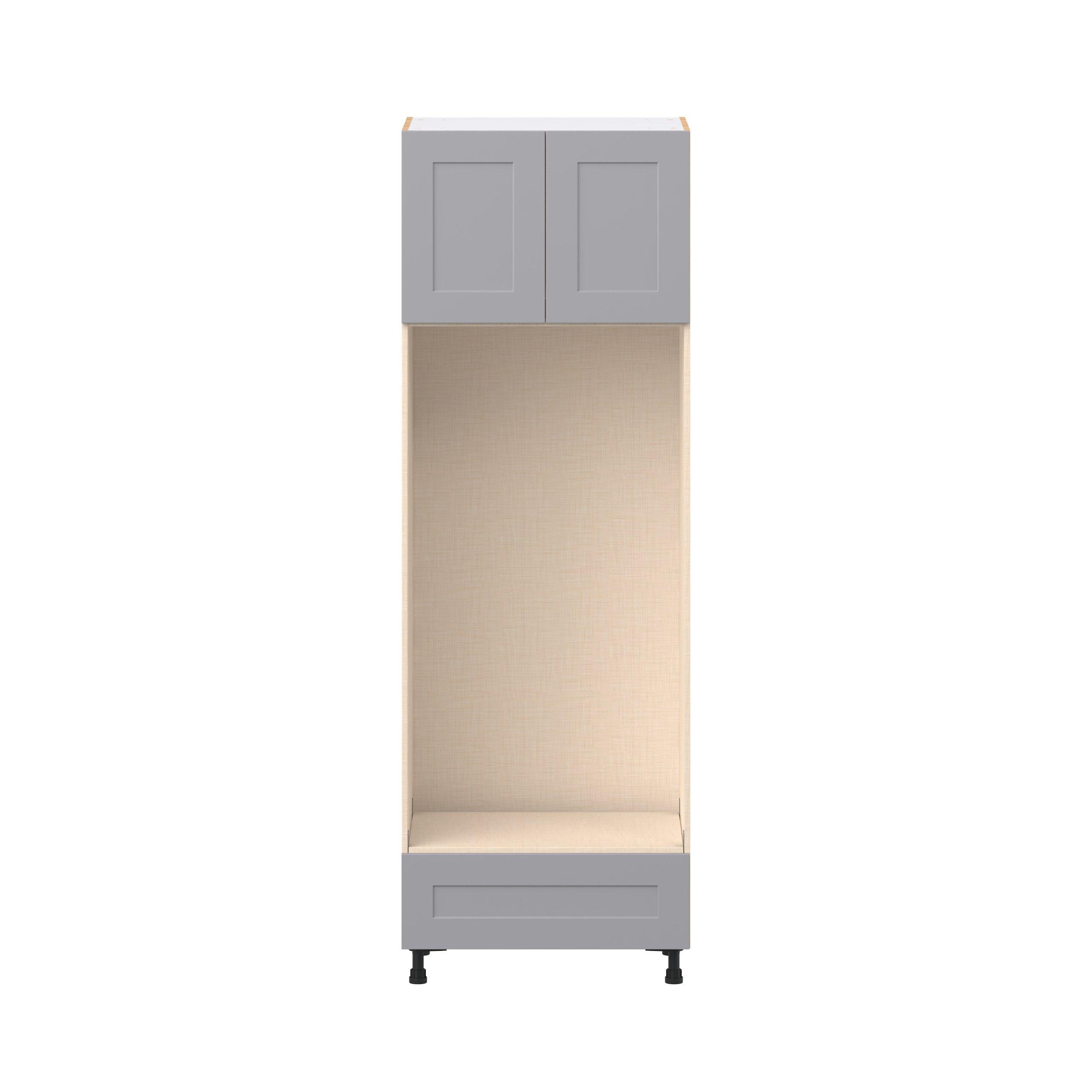 Candler 30 in. Painted Slate Gray Door and Drawer Double Oven Pantry Cabinet