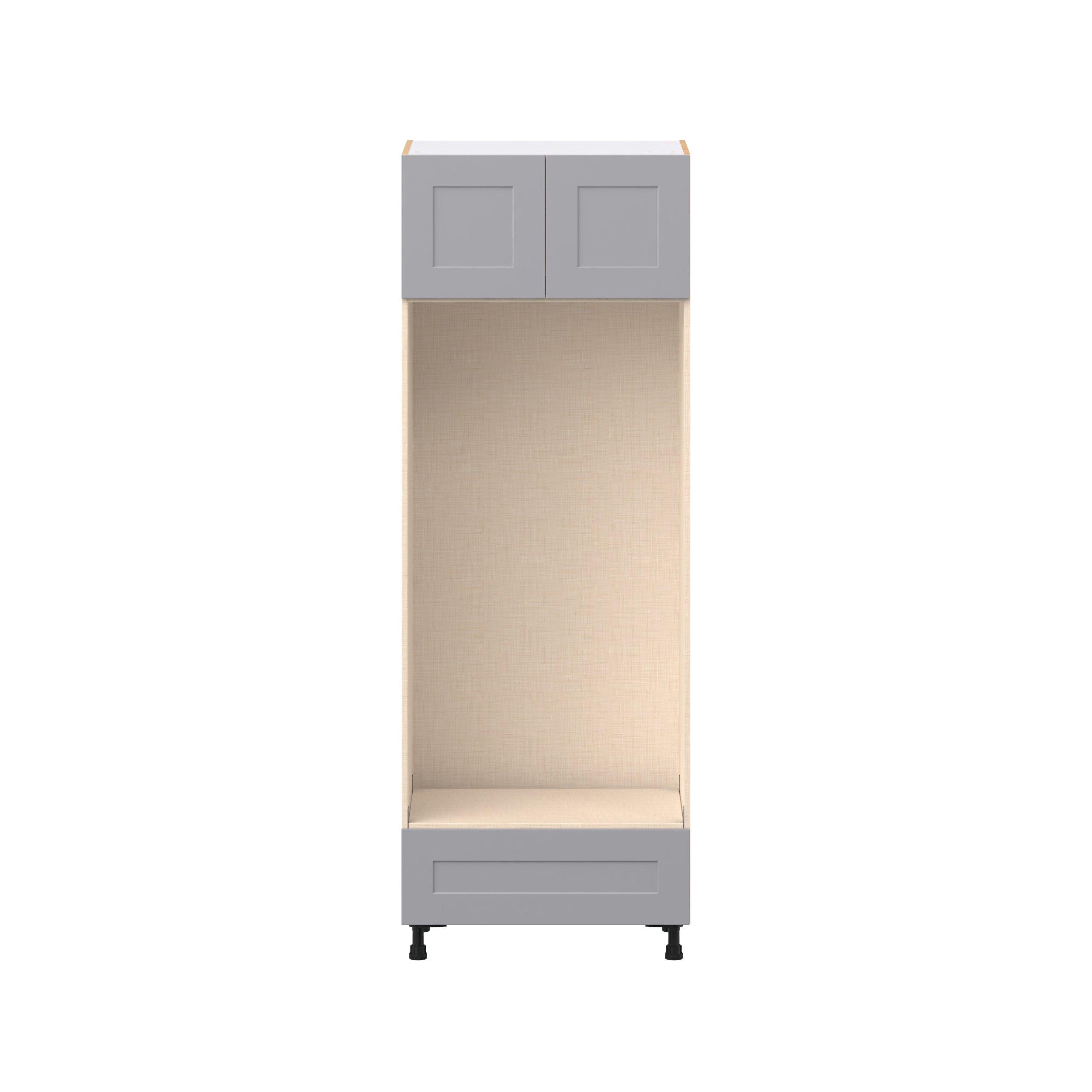 Candler 30 in. Painted Slate Gray Door and Drawer Double Oven Pantry Cabinet