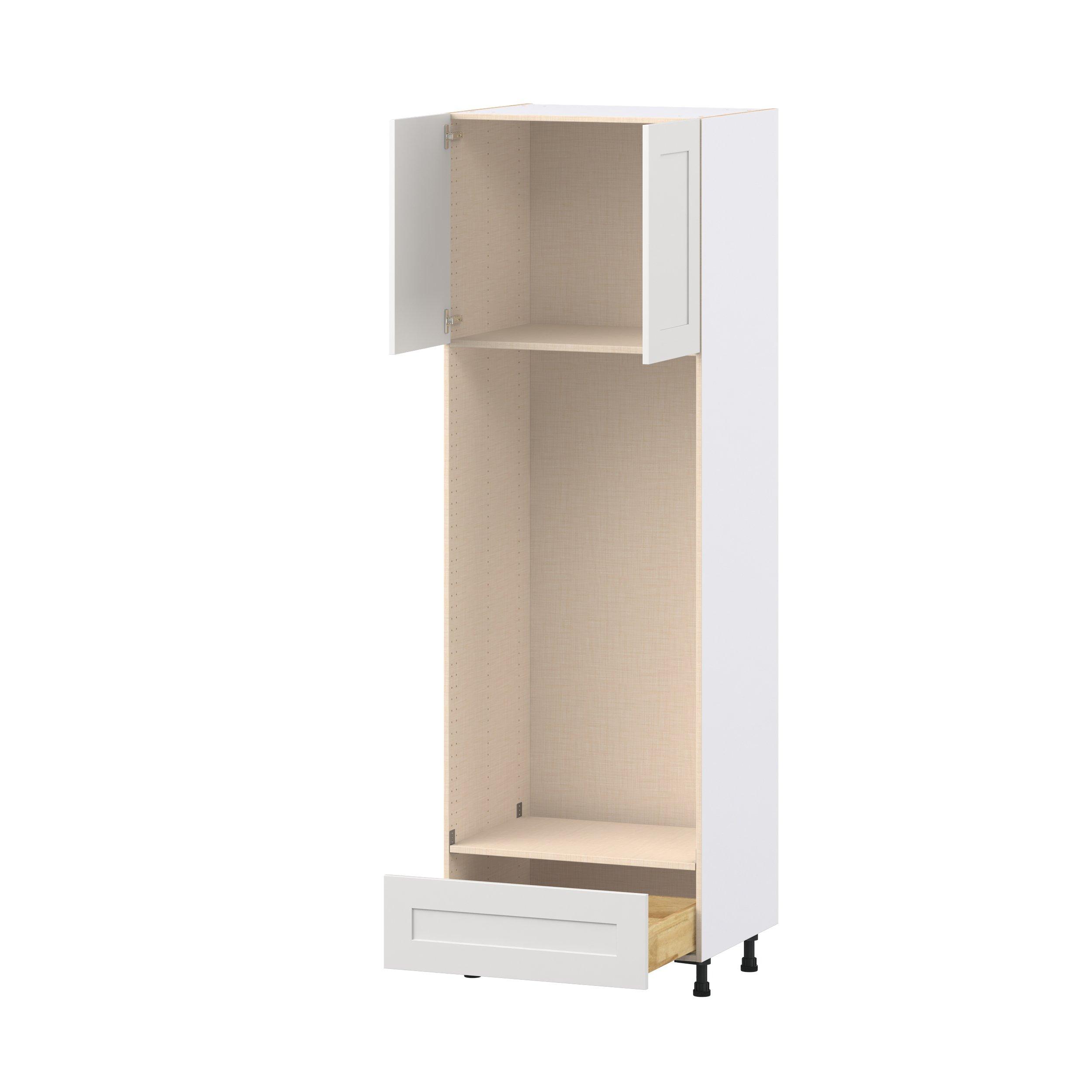 Candler 30 in. Painted Warm White Door and Drawer Double Oven Pantry Cabinet