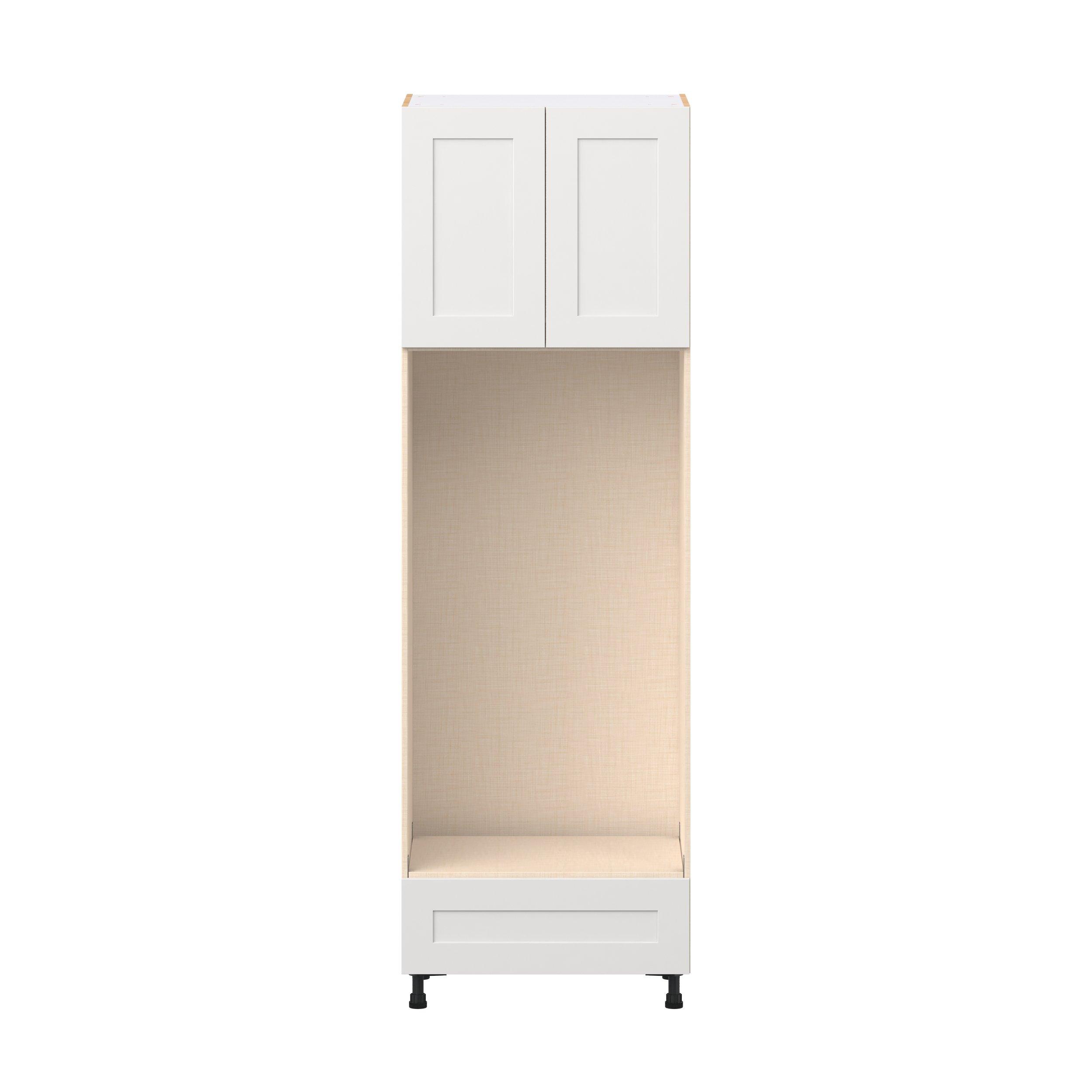 Candler 30 in. Painted Warm White Door and Drawer Double Oven Pantry Cabinet