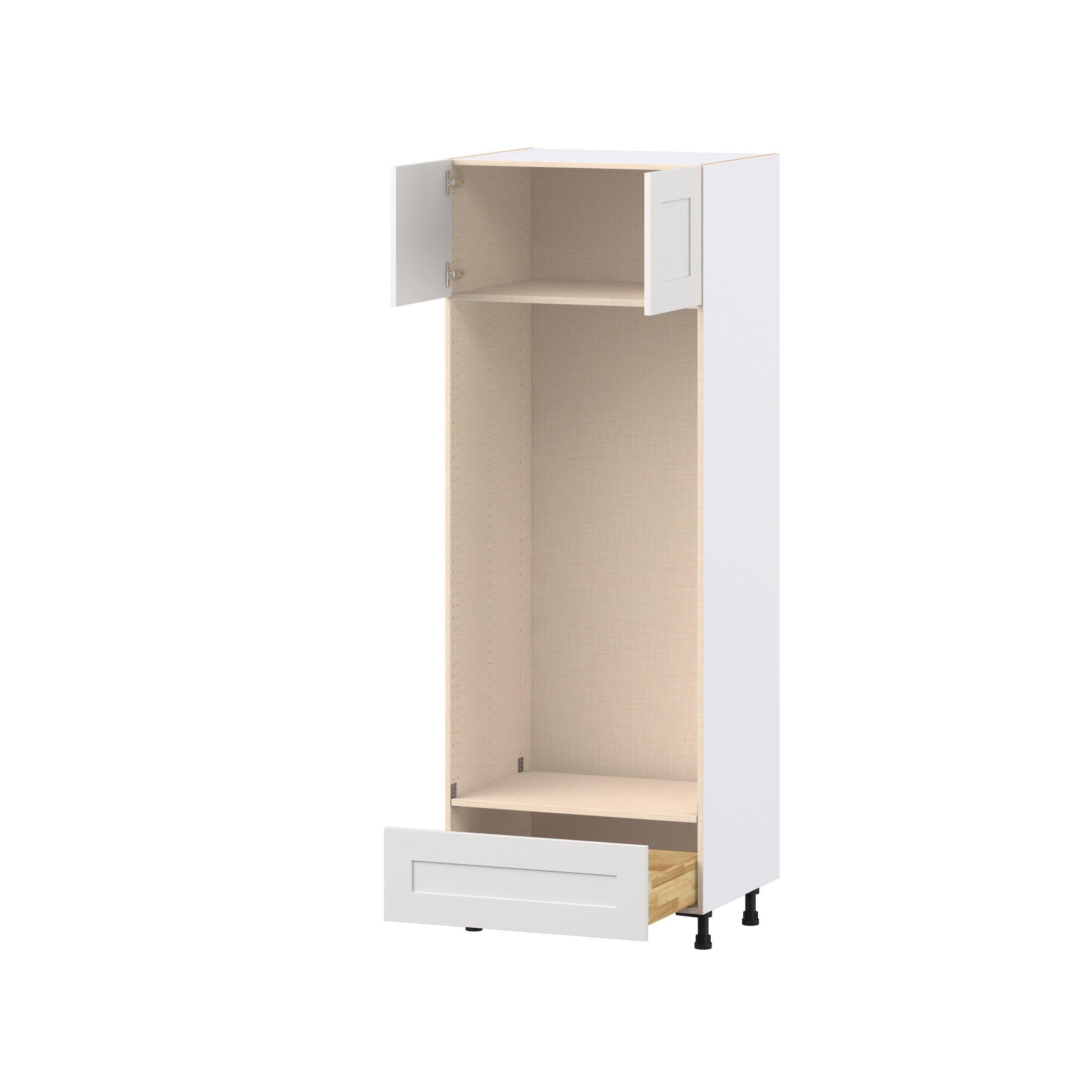 Candler 30 in. Painted Warm White Door and Drawer Double Oven Pantry Cabinet