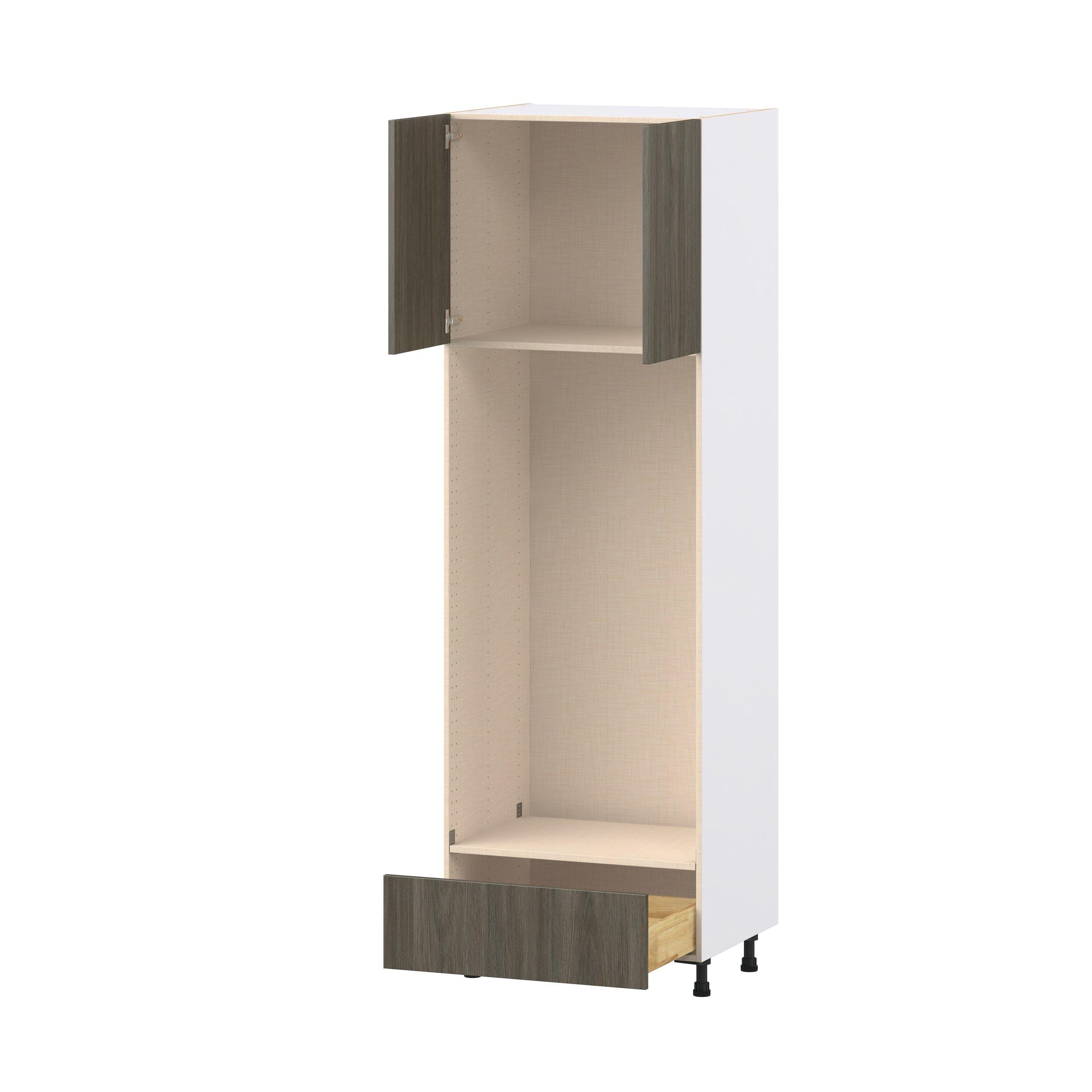 Glenwood 30 in. Burnt Walnut Door and Drawer Double Oven Pantry Cabinet