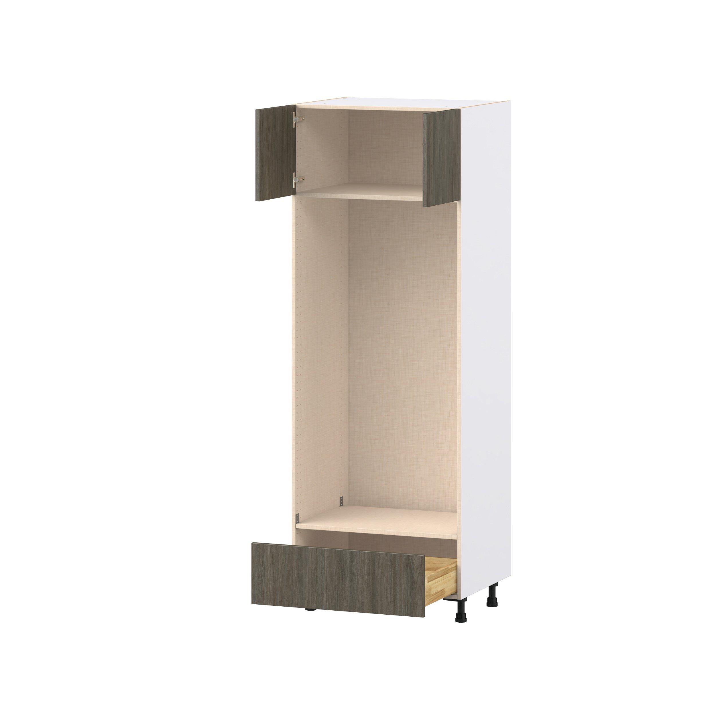 Glenwood 30 in. Burnt Walnut Door and Drawer Double Oven Pantry Cabinet
