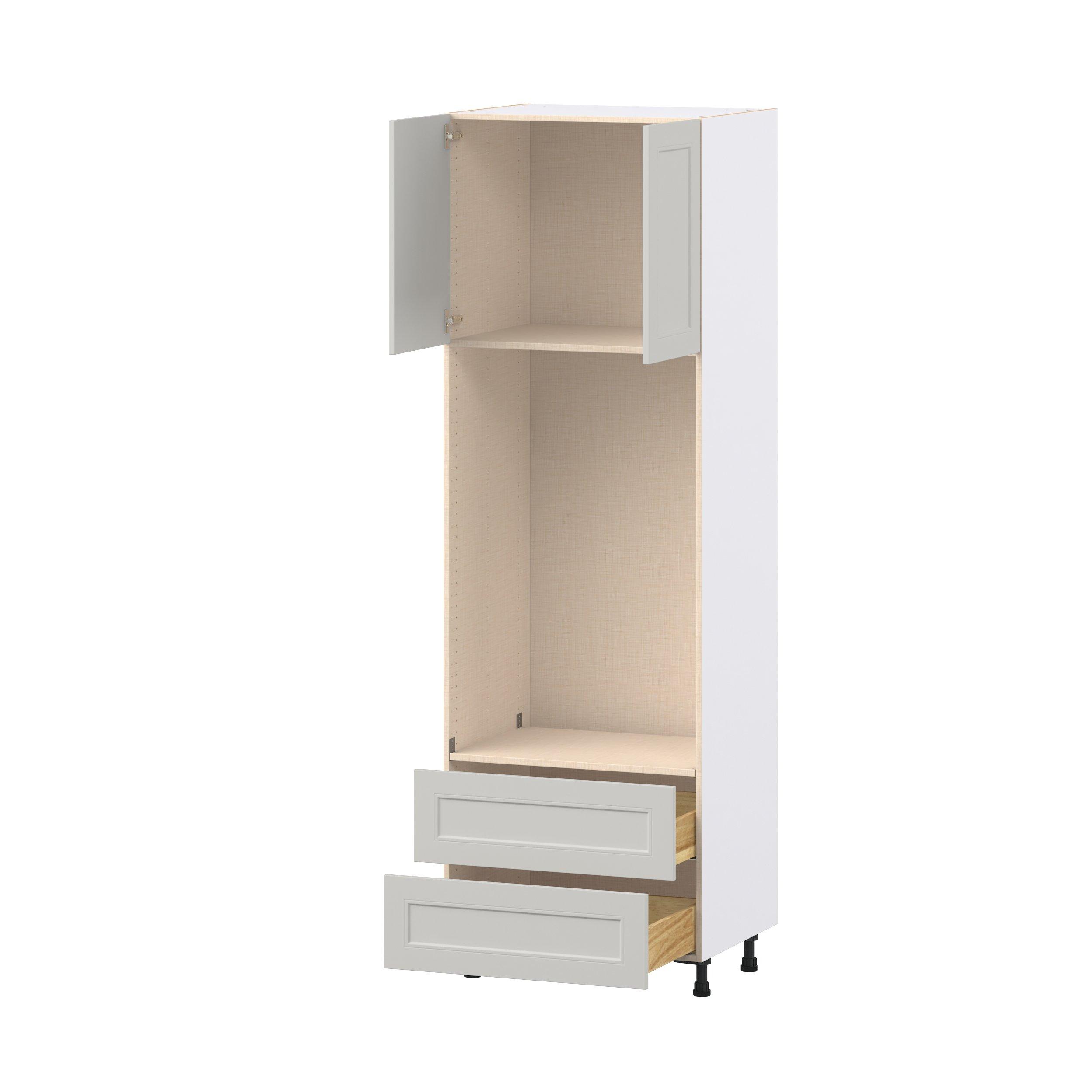 Lenox 30 in. Painted Light Gray Door and Drawer Microwave Pantry Cabinet