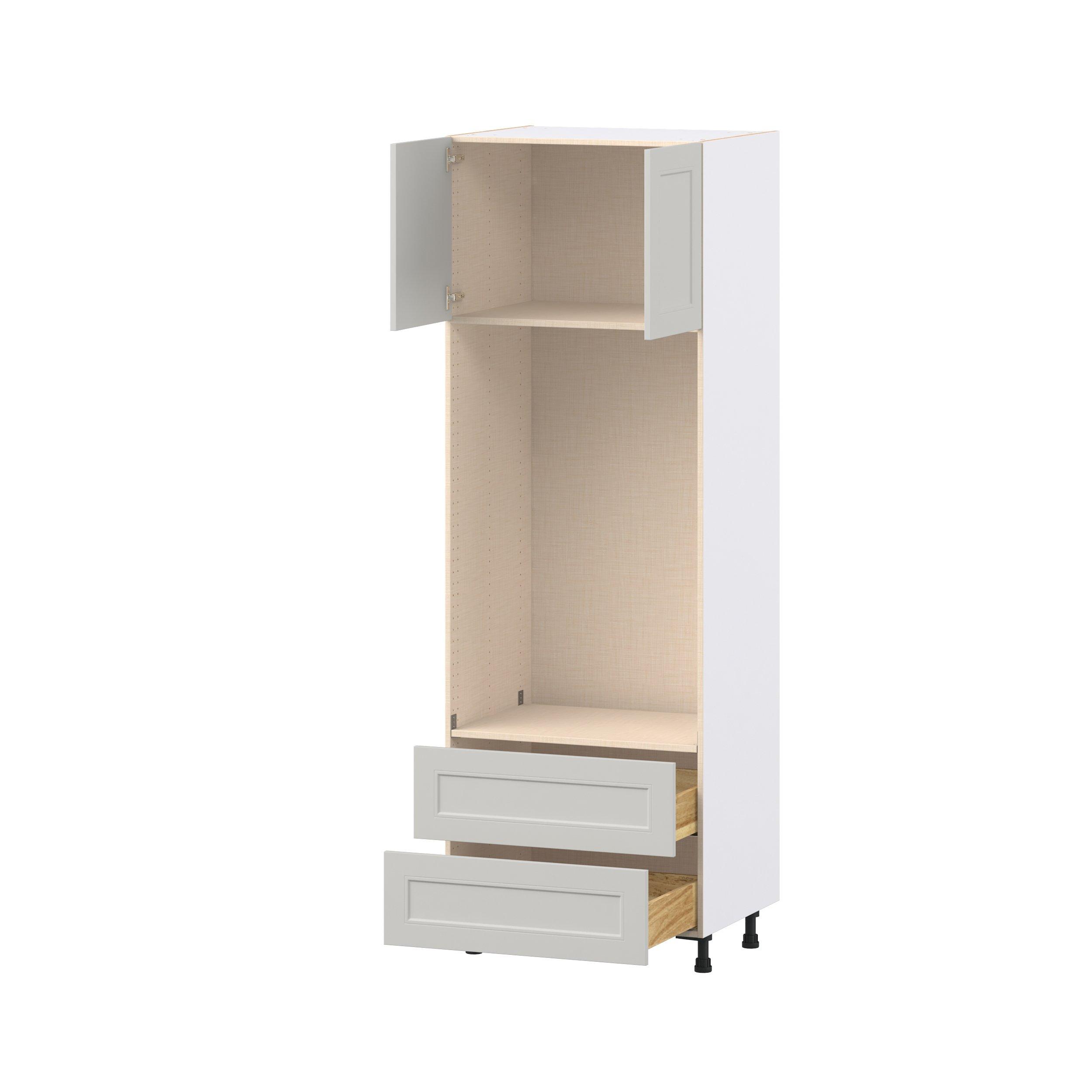 Lenox 30 in. Painted Light Gray Door and Drawer Microwave/Oven Pantry Cabinet
