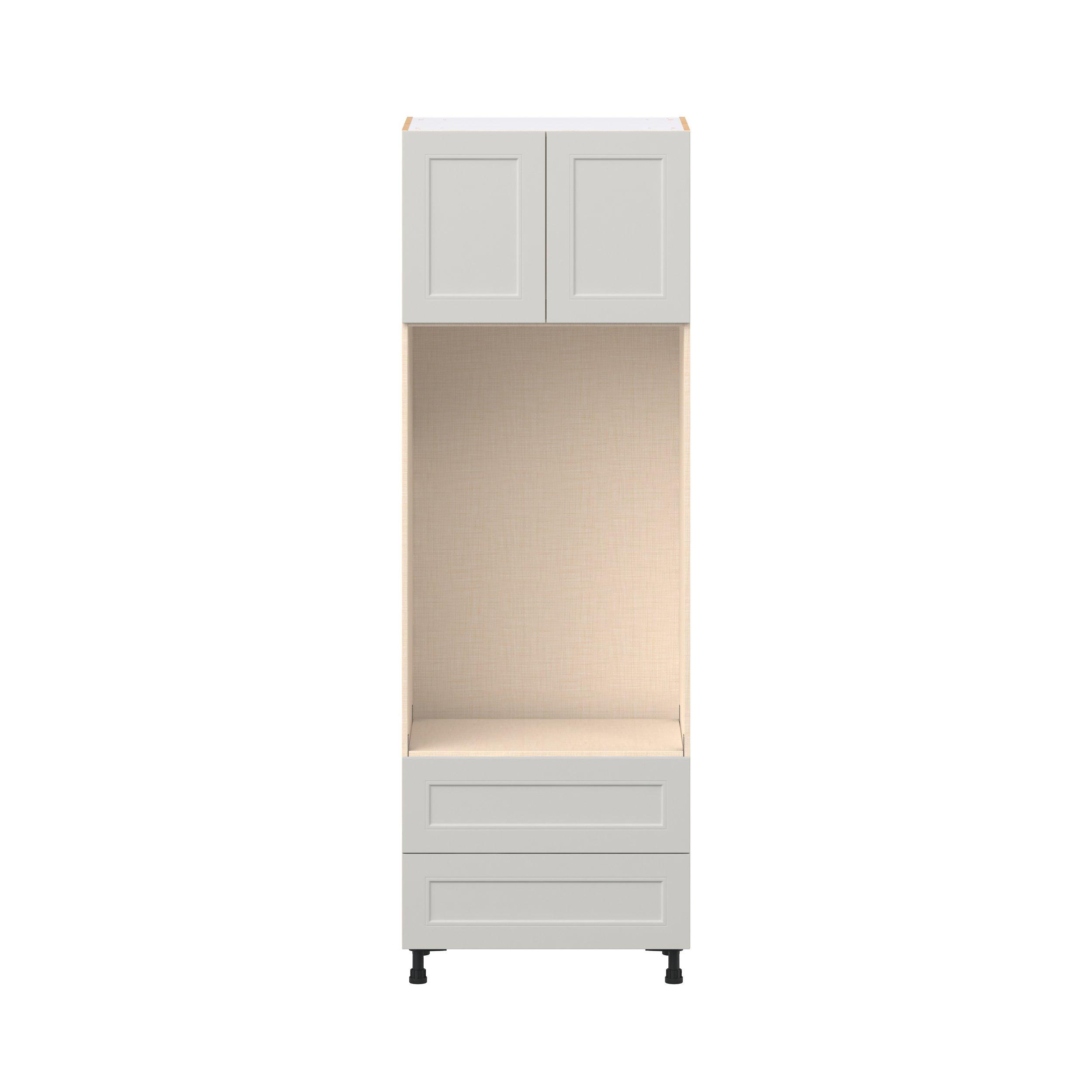 Lenox 30 in. Painted Light Gray Door and Drawer Microwave/Oven Pantry Cabinet