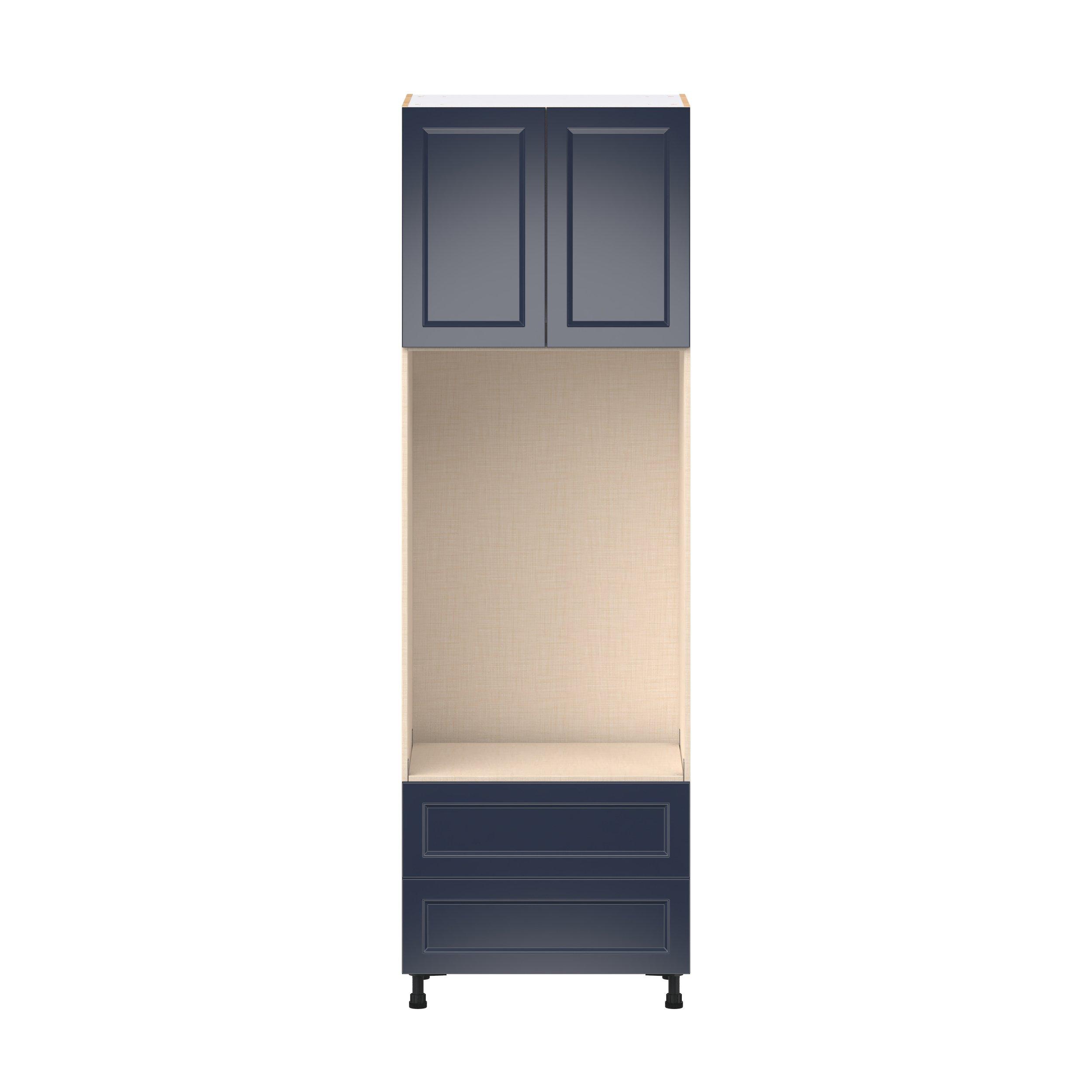 Peachtree 30 in. Painted Midnight Blue Door and Drawer Microwave Pantry Cabinet