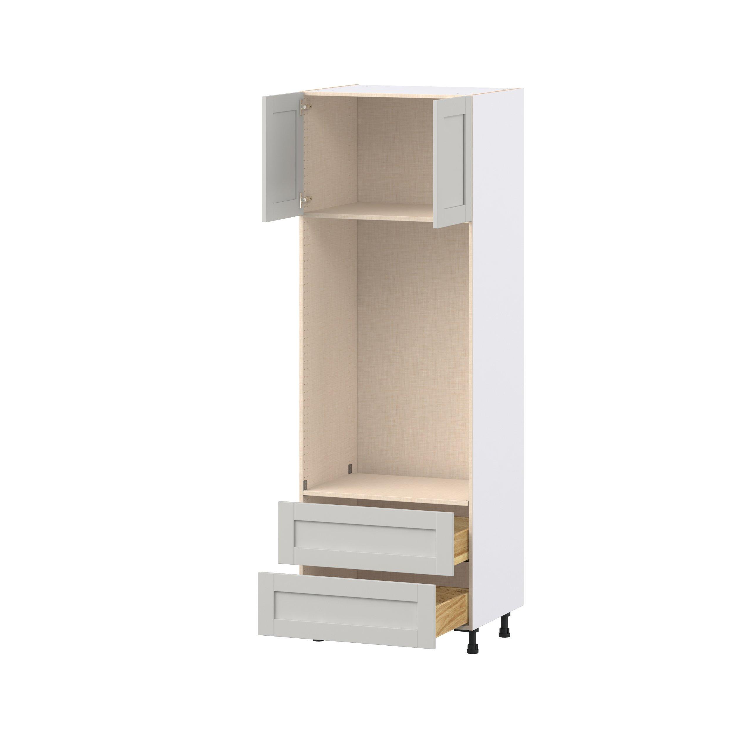 Summerhill 30 in. Light Gray Door and Drawer Microwave/Oven Pantry Cabinet