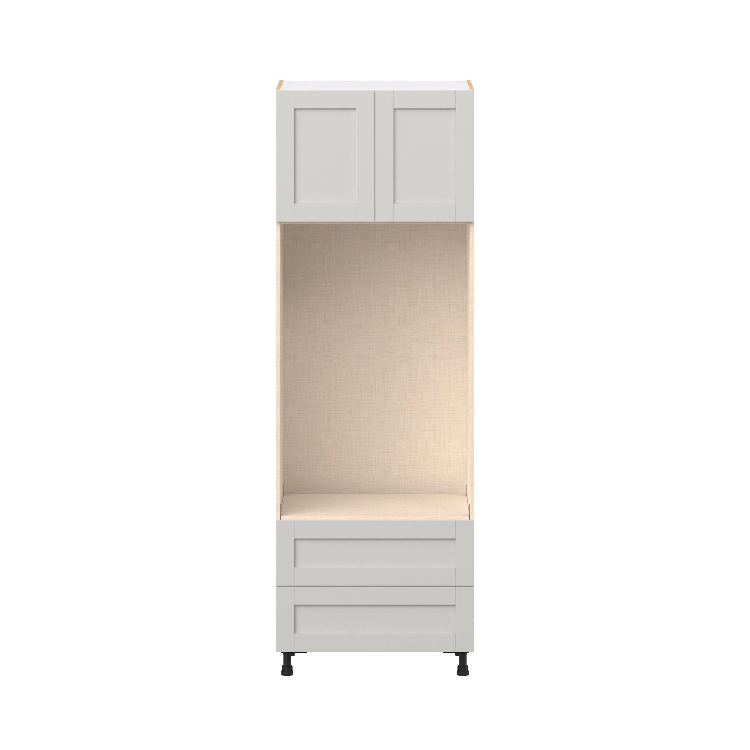 Summerhill 30 in. Light Gray Door and Drawer Microwave/Oven Pantry Cabinet