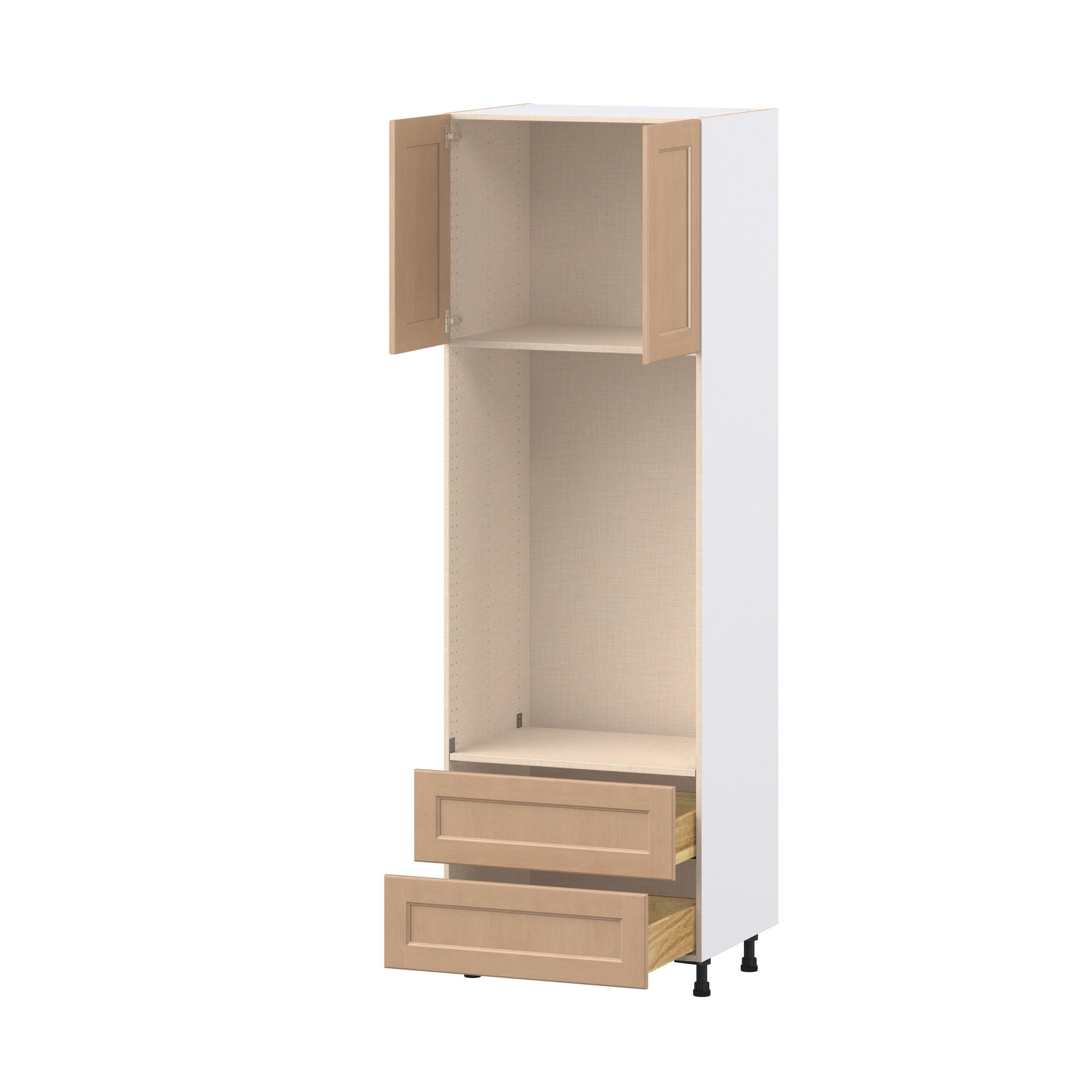 Sugarhill 30 in. Stained Sugar Cookie Door and Drawer Microwave Pantry Cabinet