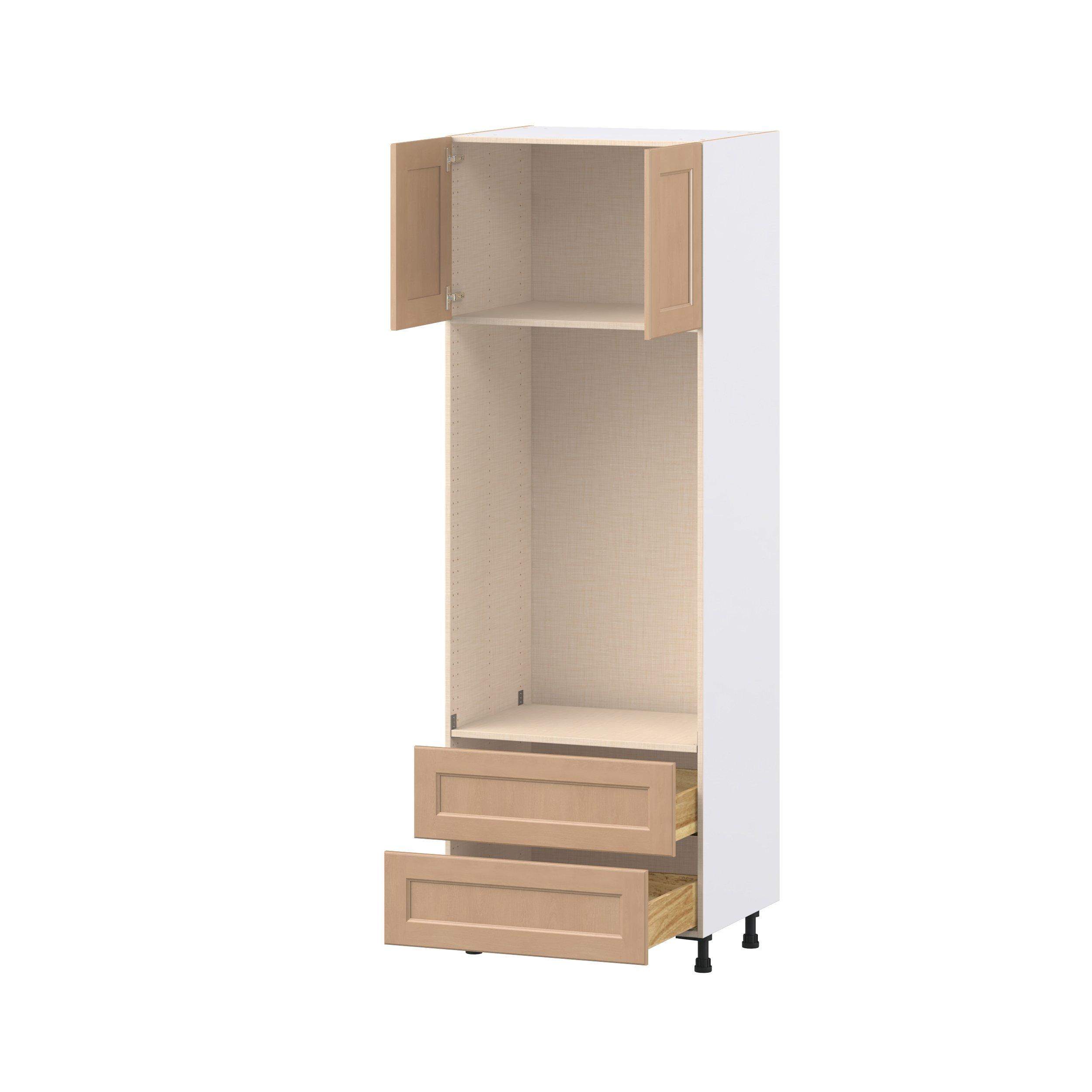 Sugarhill 30 in. Stained Sugar Cookie Door and Drawer Microwave/Oven Pantry Cabinet