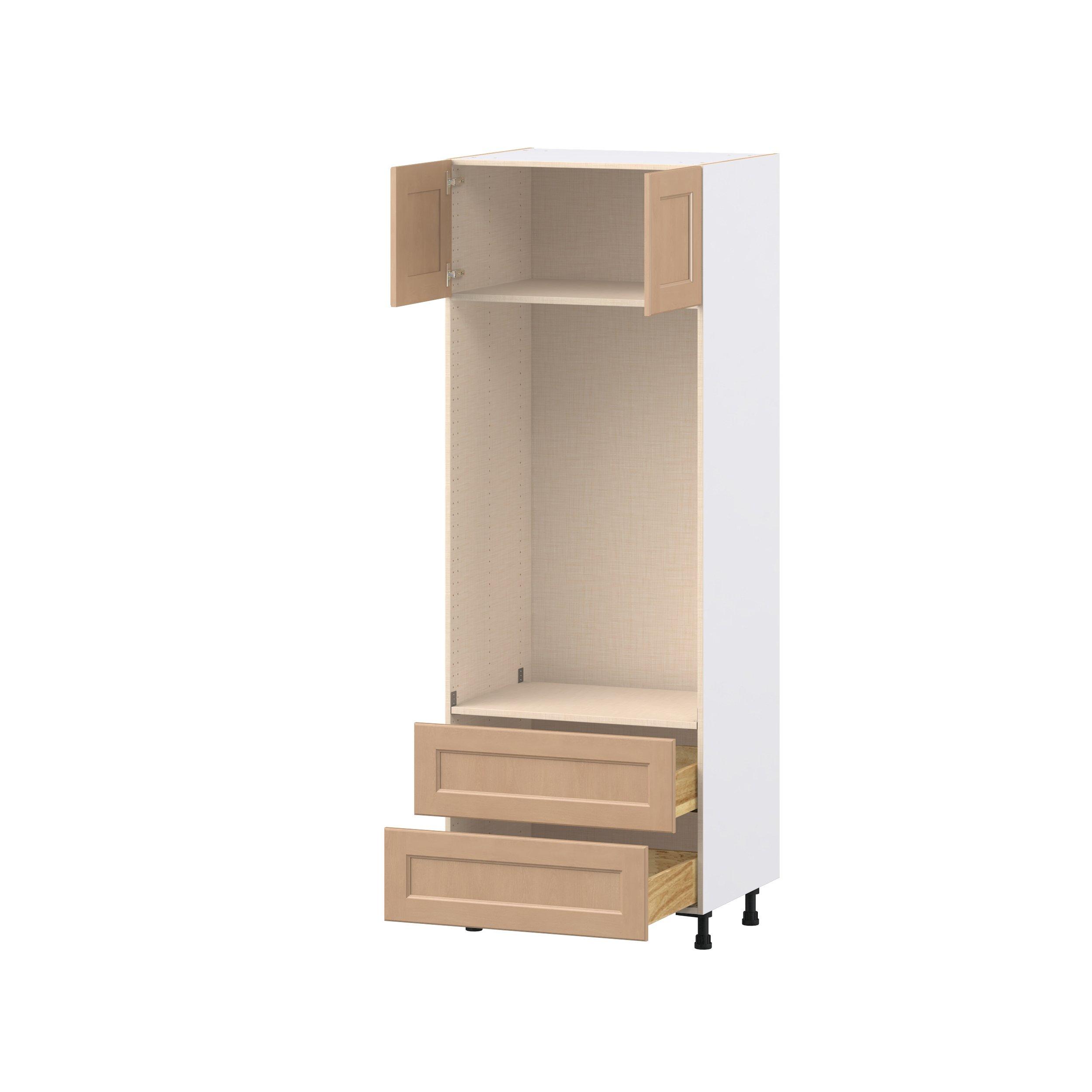 Sugarhill 30 in. Stained Sugar Cookie Door and Drawer Microwave/Oven Pantry Cabinet